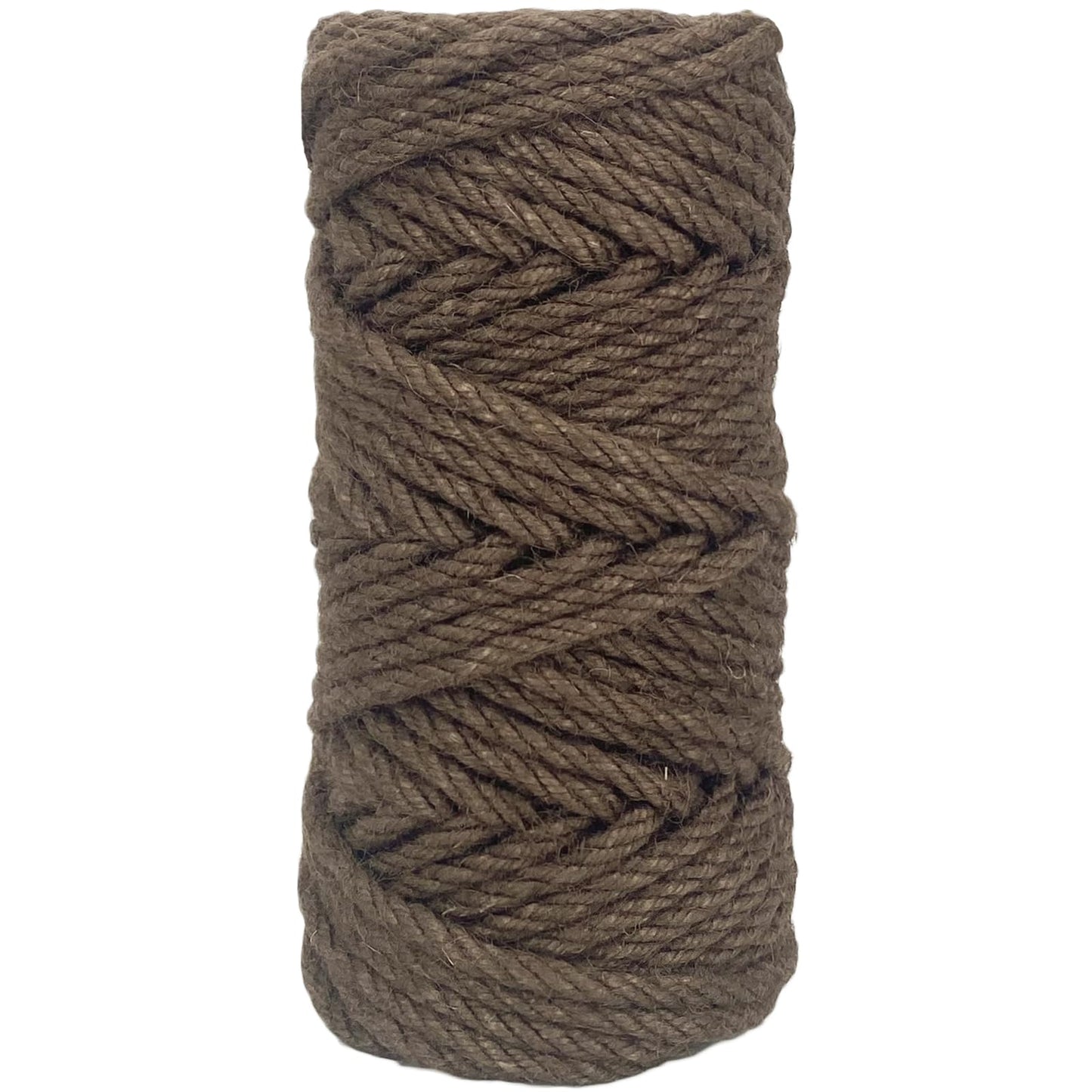 Leecogo 6mm Jute Rope 100 Feet Natural Craft Rope Twine String Perfect for Home Gardening Macrame Arts Crafts DIY Cat Scratching Post Replacement Repairing Recovering Cats Toy Making,Dark Brown