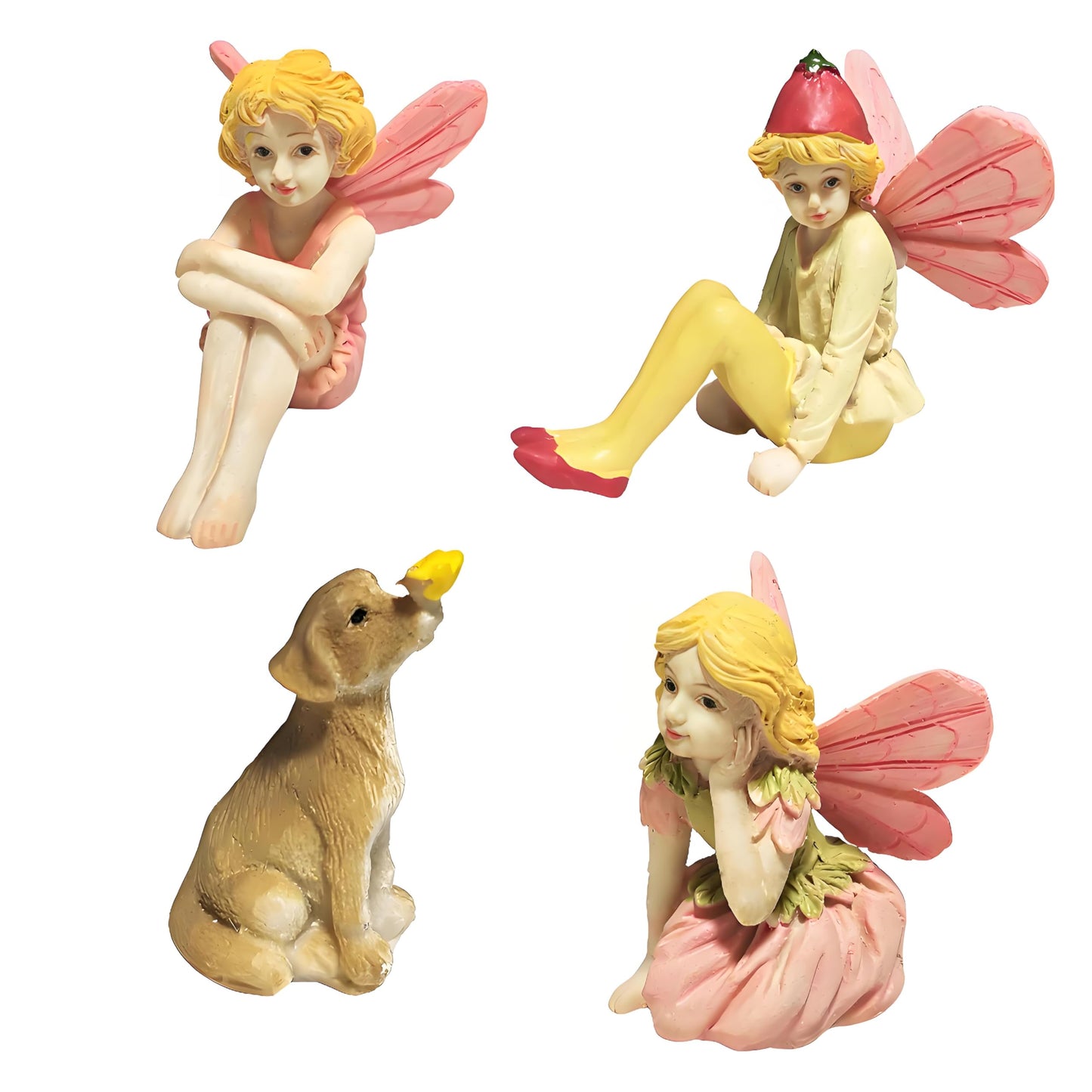 Miniature Fairies for Fairy Garden Fairy Figurines Accessories Outdoor Little Fairies Mini Fairies Set for Kids Garden Miniature Boy Fairies
