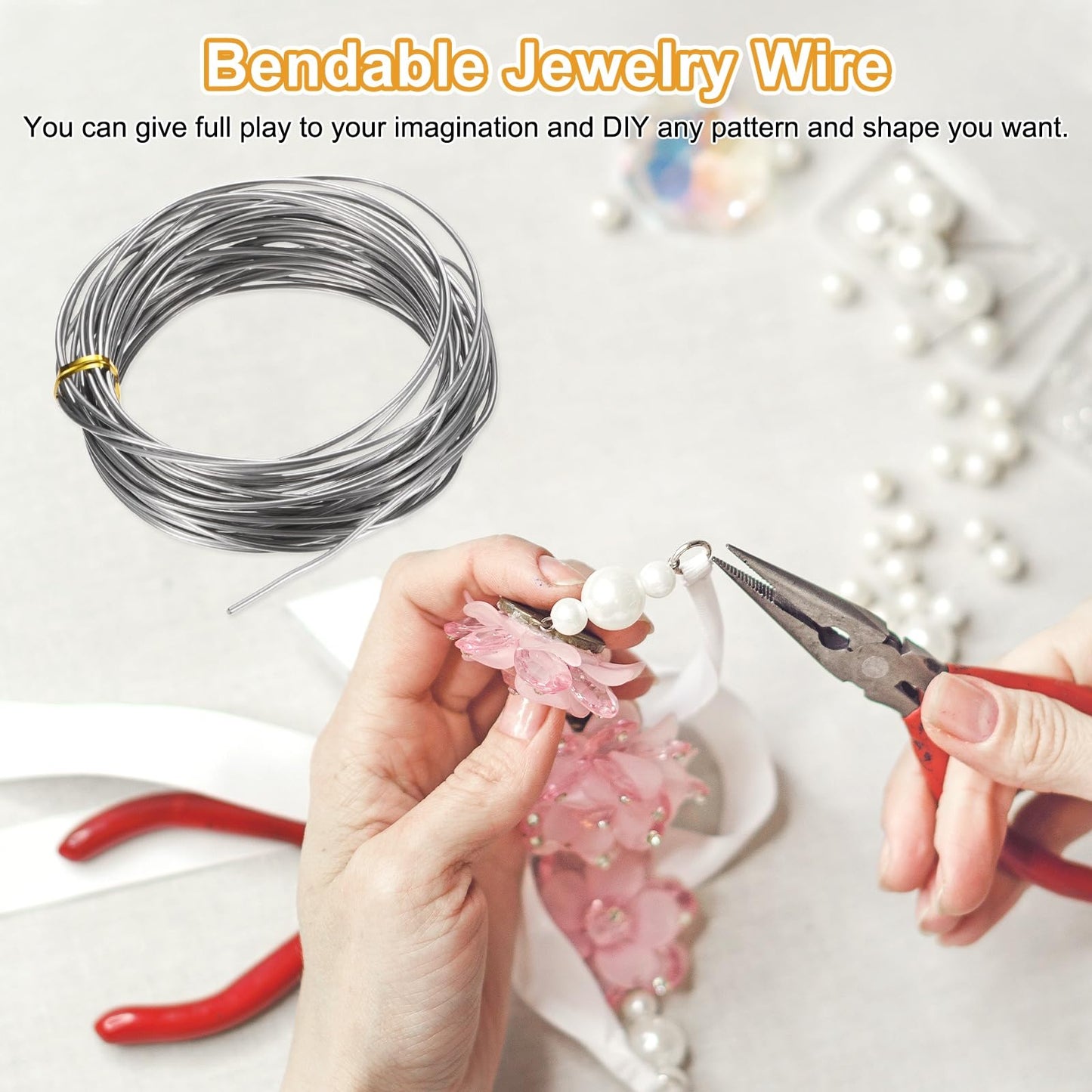M METERXITY 13 Gauge Stainless Steel Craft Wire, 1.8mm 32.8 ft Bendable Floral Snare Wire for Jewelry Making/Sculpting/Armature Crafting/Floral Bonsai/DIY Crafts