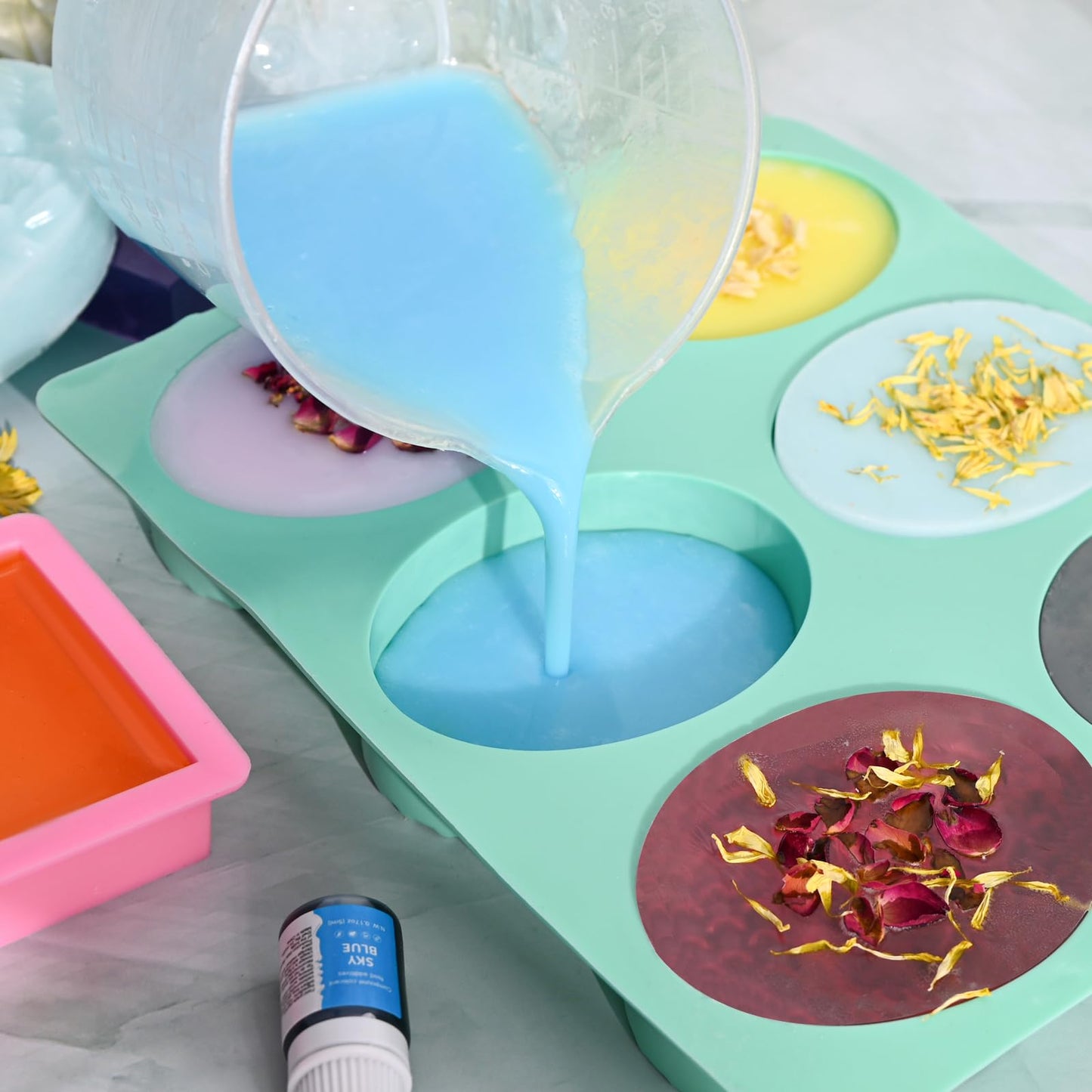 Jcoos Soap Making Kit, Soap Making Kit for Adults, Teen- Shea Butter Glycerin Melt and Pour Base, Molds, Dye, Fragrances, Dried Flowers, DIY Craft for Teen Beginners Girls, Gift Boxes for Women