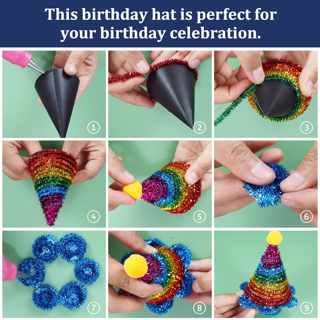 Pipe Cleaners, Pipe Cleaners Craft, Arts and Crafts, Crafts, Craft Supplies, Art Supplies (500 Golden Glitter Pipe Cleaners)…