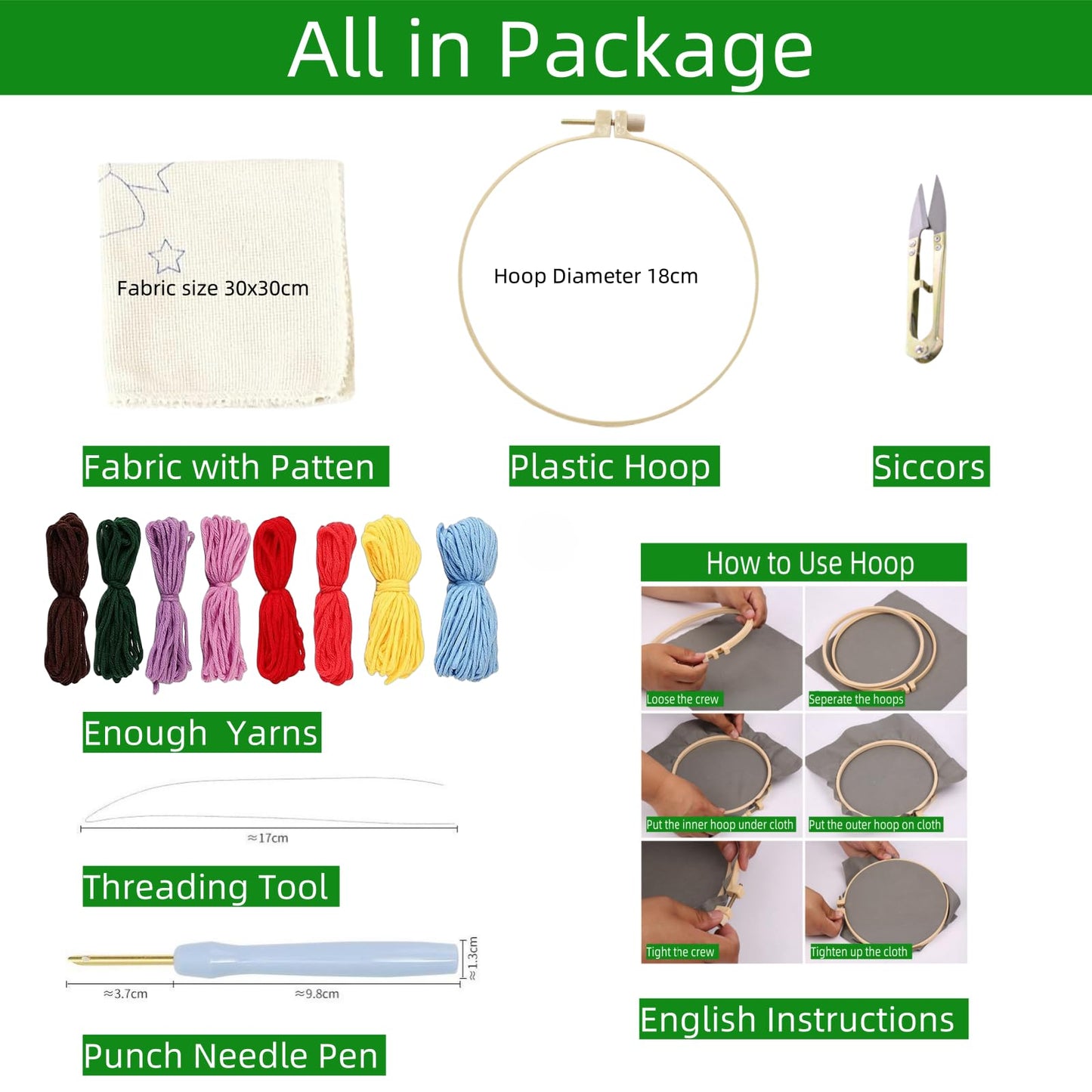 DIY Punch Needle Kits for Beginners Cute Highland Cow and Daisy Flowers with Hoop Embroidery Punch Needle Starter Set Easy for Adults Festival Gift and Decor 20x20cm-7