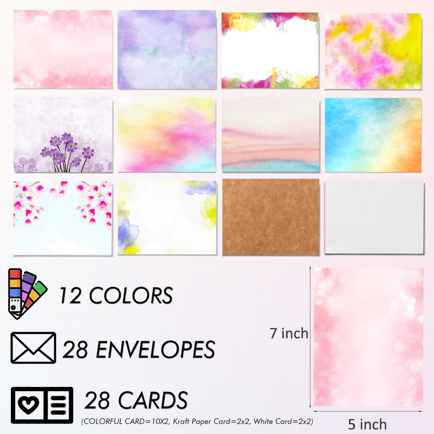 Card Making Supplies For Adults and Kids,Card Making Kits 28 Blank Greeting Cards and Envelopes with Supplies And Stamp Set- Giftable DIY Greeting Card Set- Happy Birthday Christmas Thank You