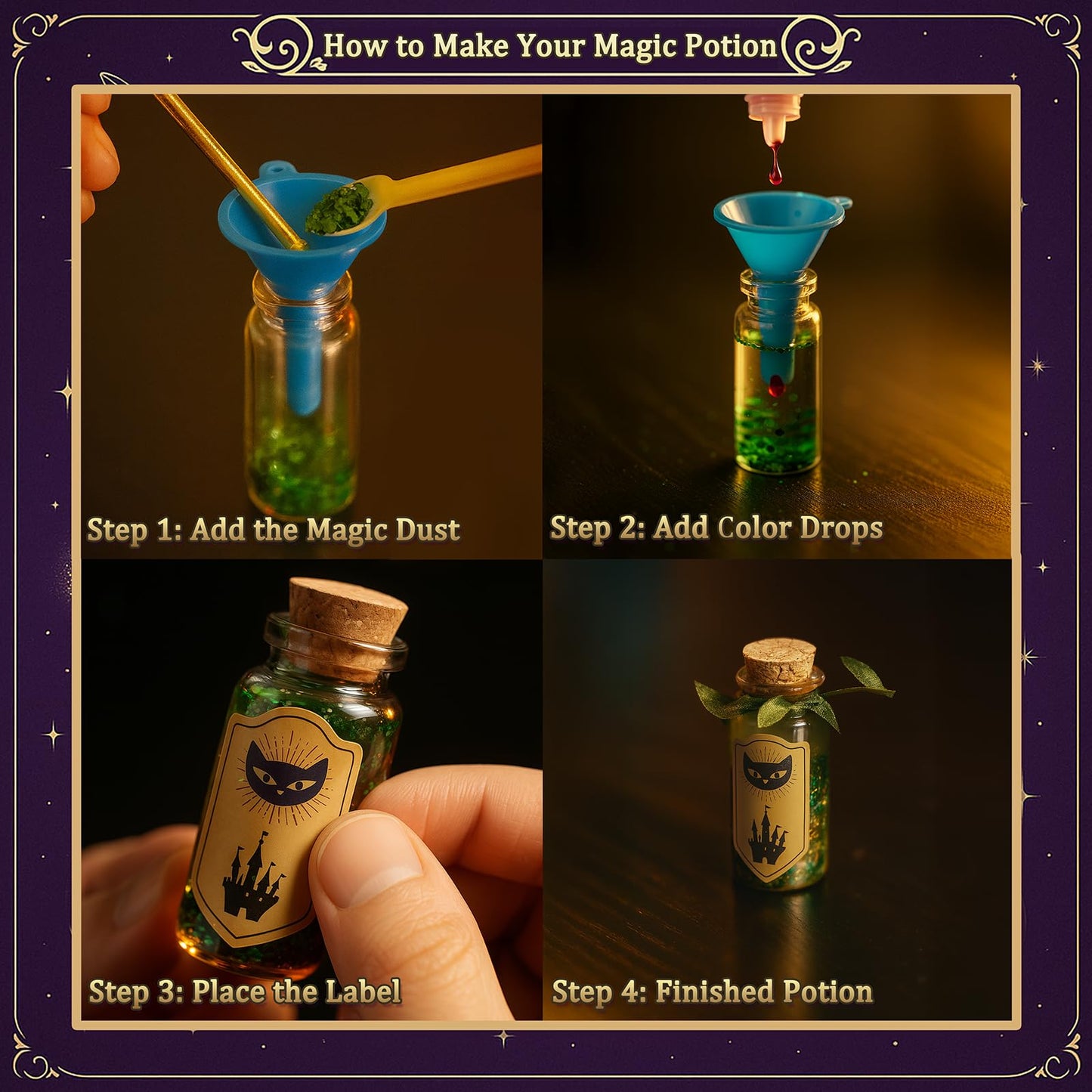 AMIZEY Potion Kits for Kids – 20 Bottles with Magic Growing Crystal, Arts and Crafts for Kids, Halloween & Christmas Decorations Gifts for Girls Boys 6 7 8 9 10 11 12 Year Old