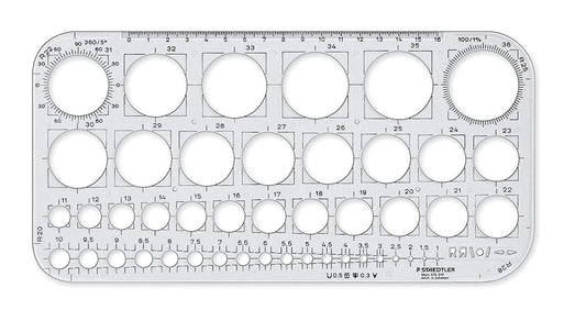 STAEDTLER Mars 576 01 F Circle Template - Transparent (Pack of 1)