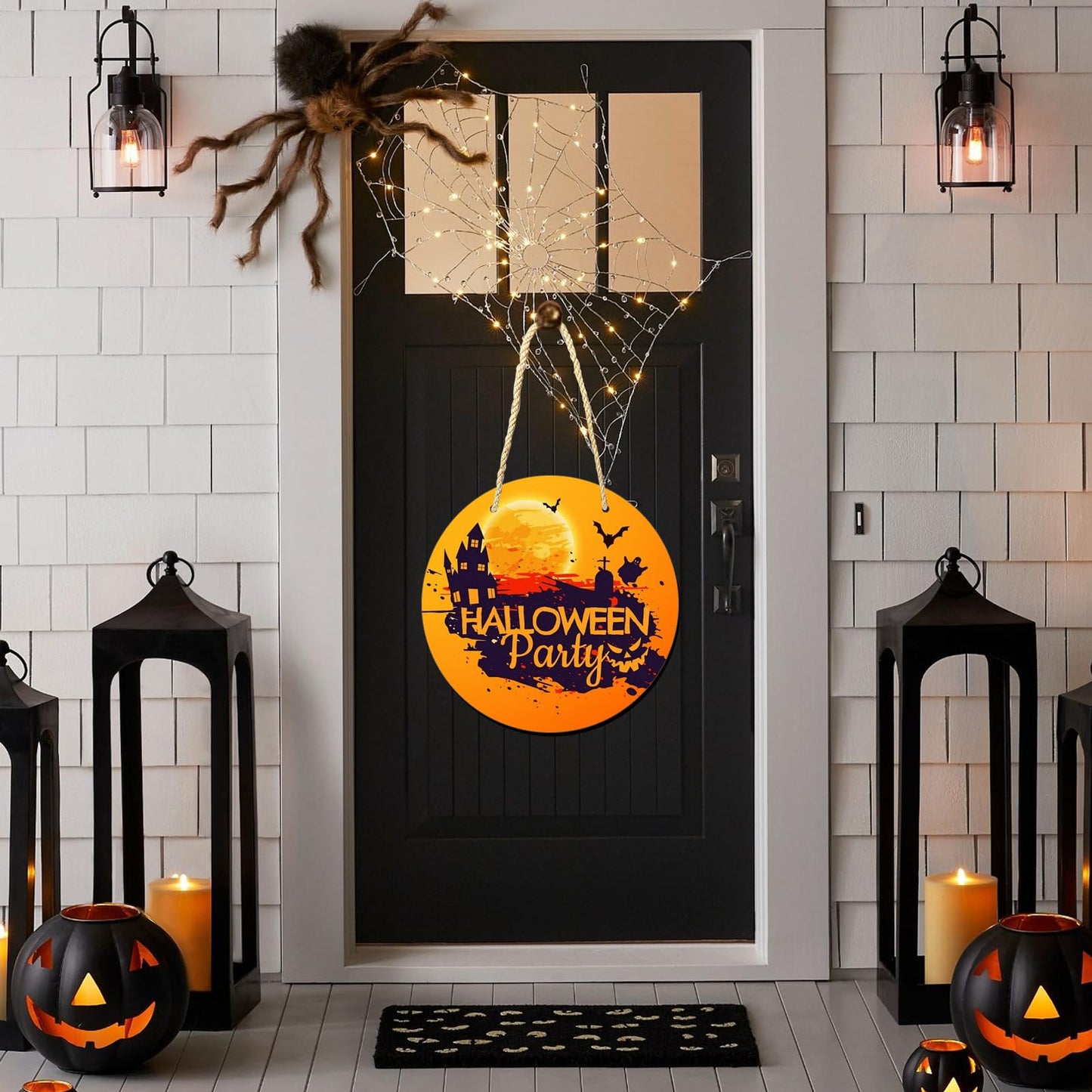 AceSubli 10 Pcs Sublimation Door Hanger Blanks 8 Inch, Round Metal Sublimation Sign Blanks, Aluminum Sublimation Ornament Door Hanger Metal Sign Blank for Yard Home Christmas Halloween Decor