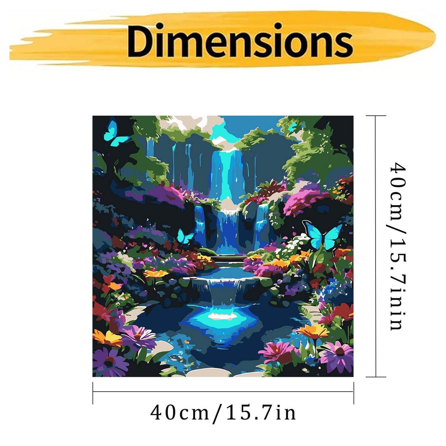 Paint by Numbers Kit for Adults Beginner, Landscape Scenery Adult Paint by Number Kits on Canvas, DIY Waterfall Acrylic Oil Easy Painting by Numbers for Home Wall Decor 16X16 inch (Without Frame)