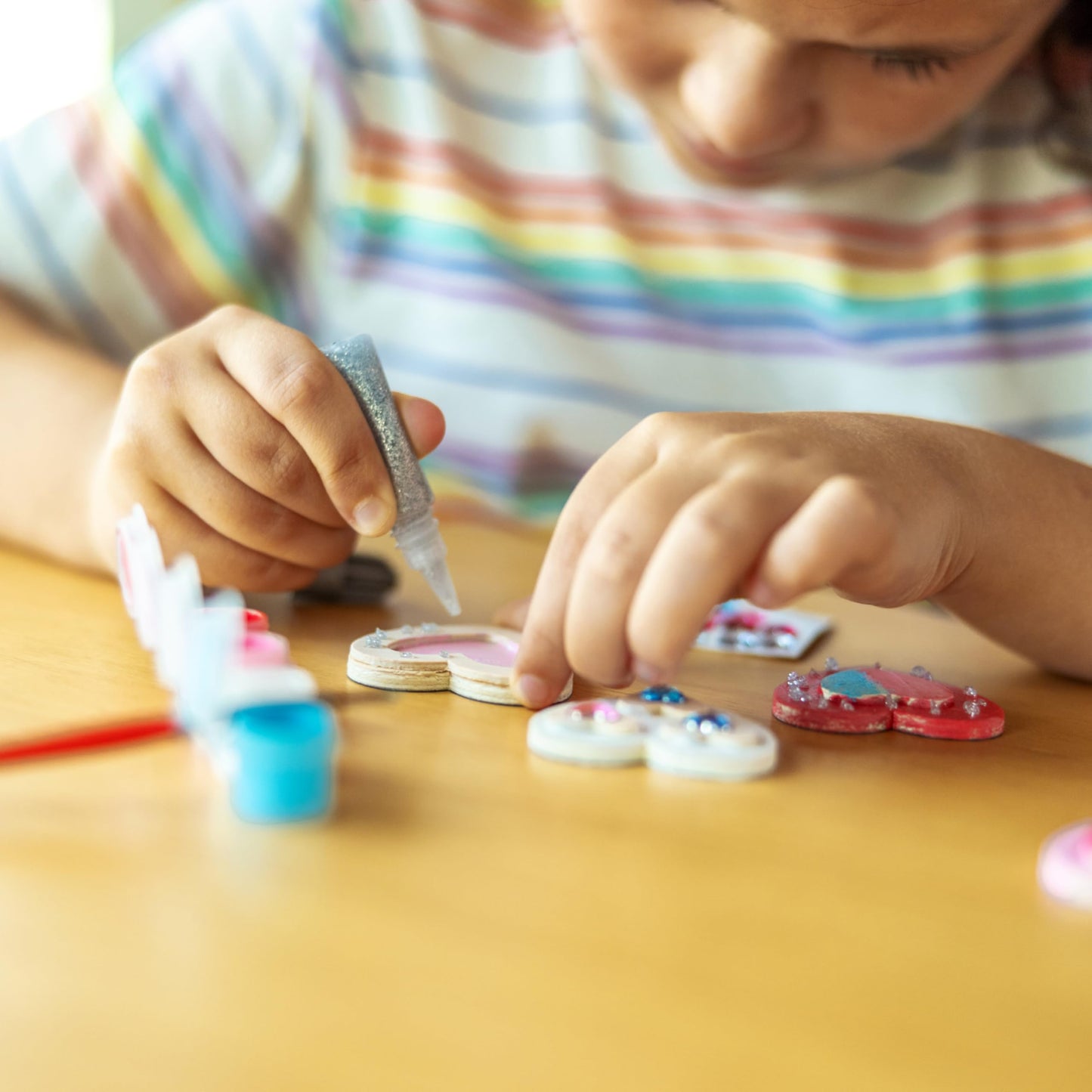 Melissa & Doug Decorate-Your-Own Wooden Magnets Craft Kit Bundle (12 Magnets) - Wood Crafts for Kids, Preschool Toys, and Learning Resources for Ages 4+
