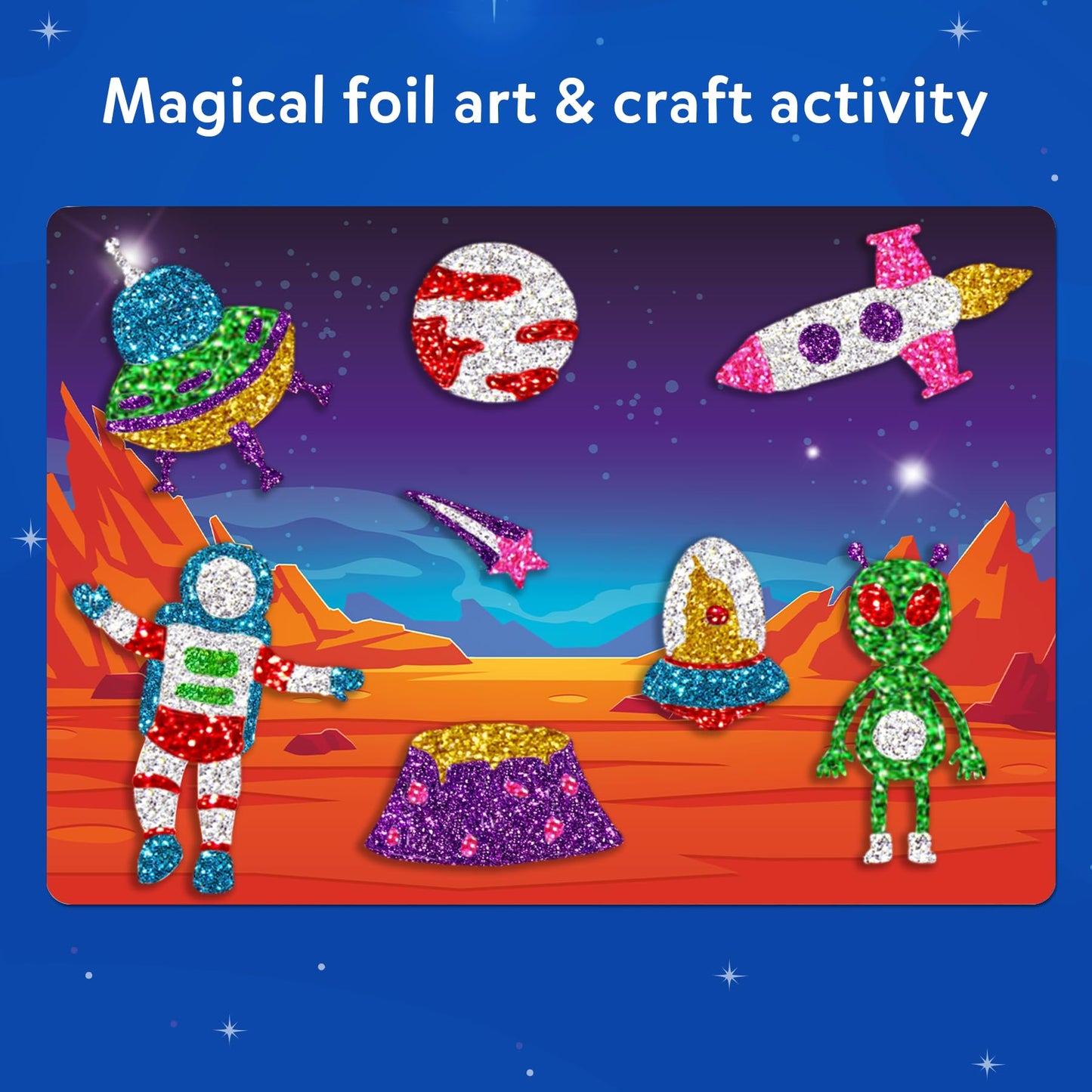 Skillmatics Foil Fun - Space, No Mess Art for Kids, Craft Kits & Supplies, DIY Creative Activity, Travel Toys, Gifts for Boys & Girls Ages 4, 5, 6, 7, 8, 9
