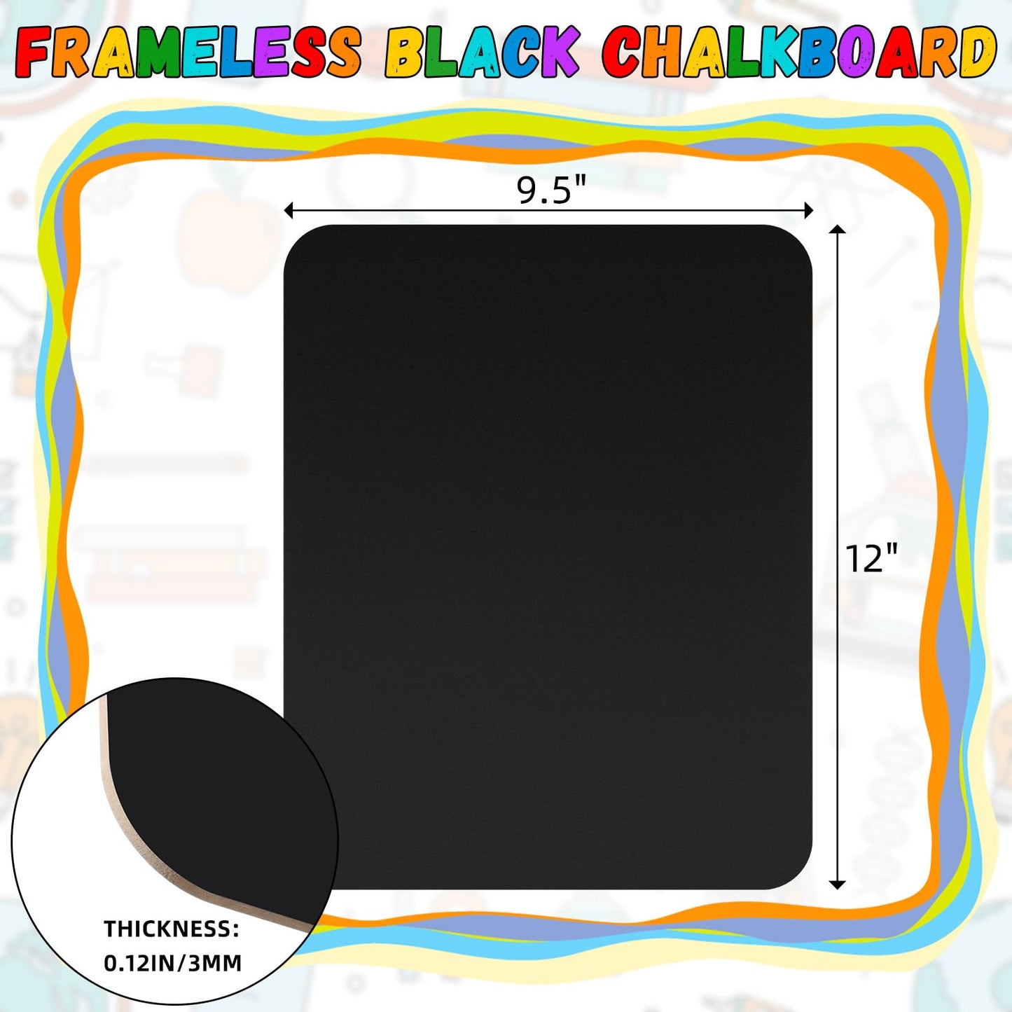 Humyoun 2 Pcs Chalk Board for Kids Bulk 9.5" x 12" Double-Sided Wooden Frameless Chalkboard Sign Blackboard for Kids Student School Classroom Home Office Restaurant Birthday Party Favors