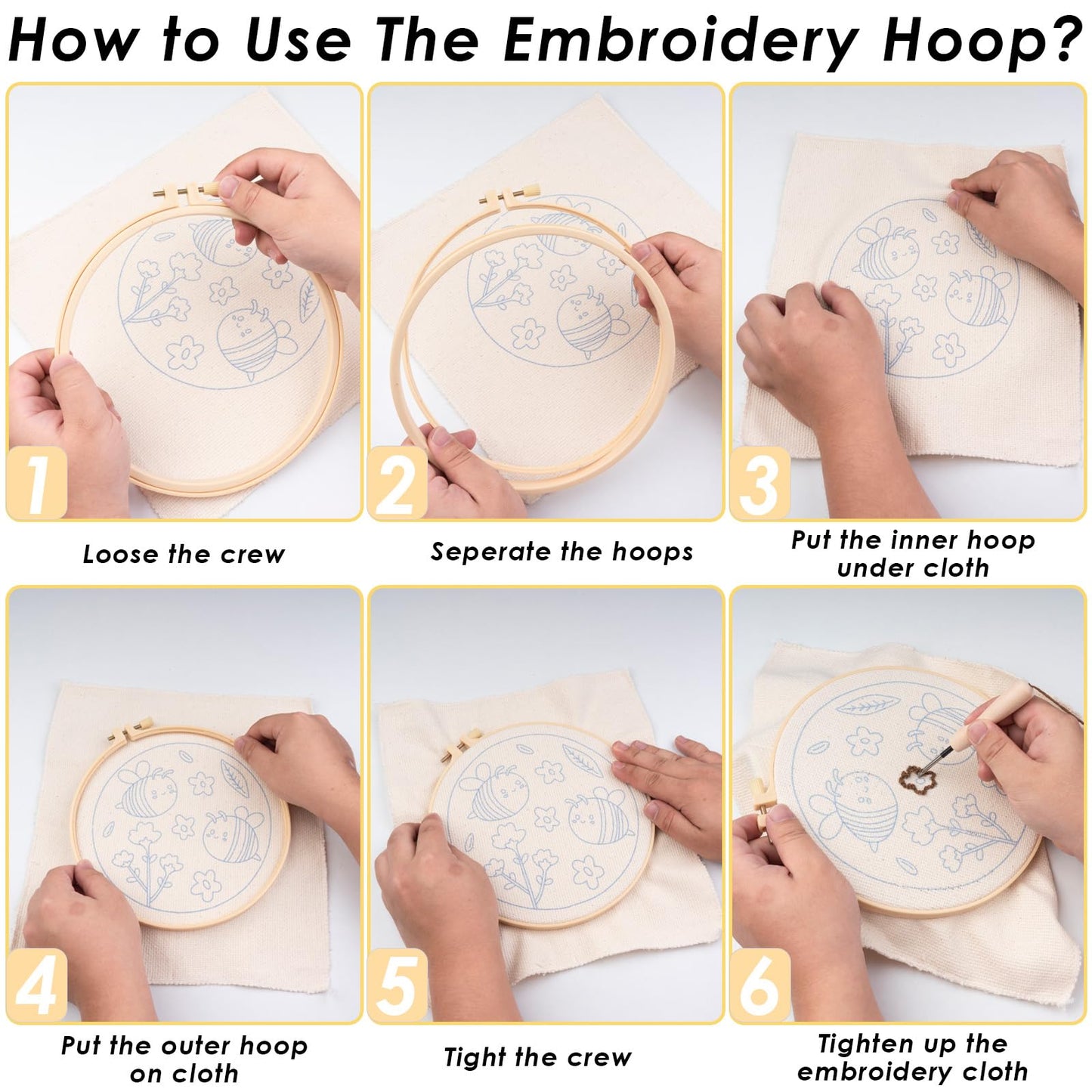 Peotclola Punch Needle Kit for Adults,3 Sets Punch Needle Kits Beginner DIY Embroidery Starter Set with Tools for Home Decoration, Family, Friends Gifts(Flowers)