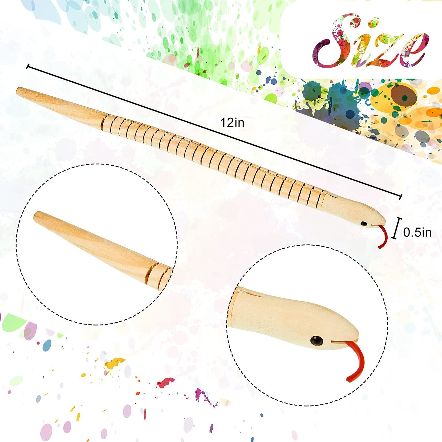 Gejoy 30 Pieces 12 Inch Wooden Snakes Unfinished Wiggly Jointed Flexible Wood Snakes to Paint Blank Canvas Animal Model for Arts and Crafts Halloween Birthday Party Supplies