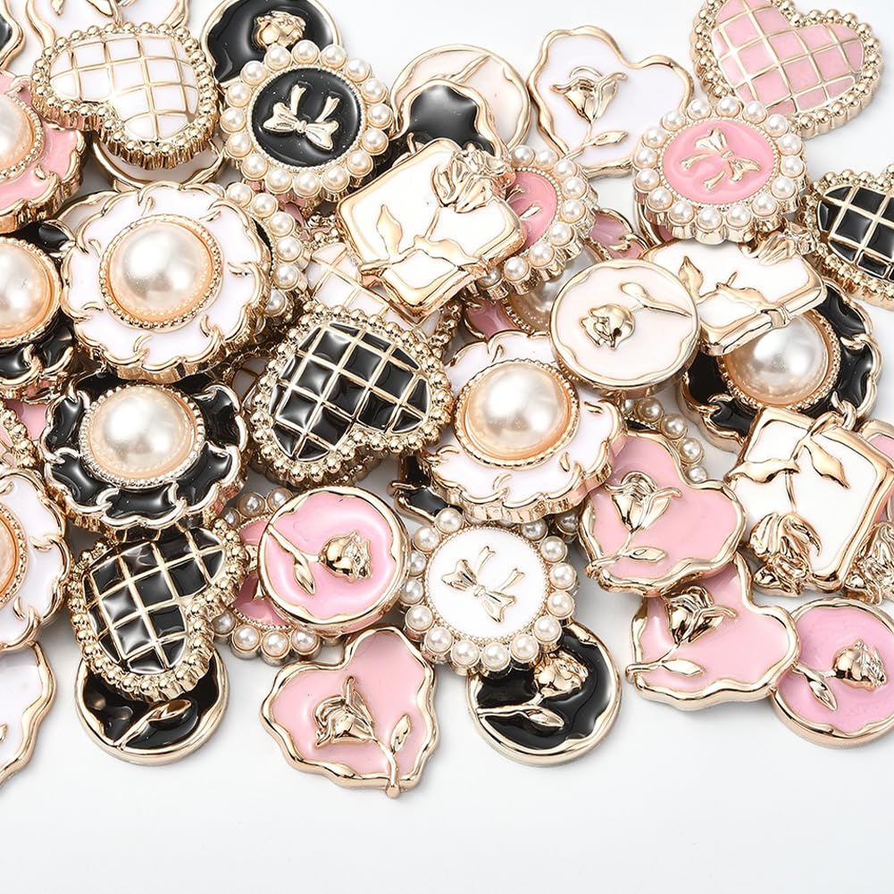 SOFPLATE 18 Styles 72Pcs Round Cabochons Flatback Heart Shaped Cabochons Bulk Small Resin Flowers Pearl Bows Colorful Cute Enamel Charms for Jewelry Making DIY Crafts Gifts Hair Clips Adults Beginners