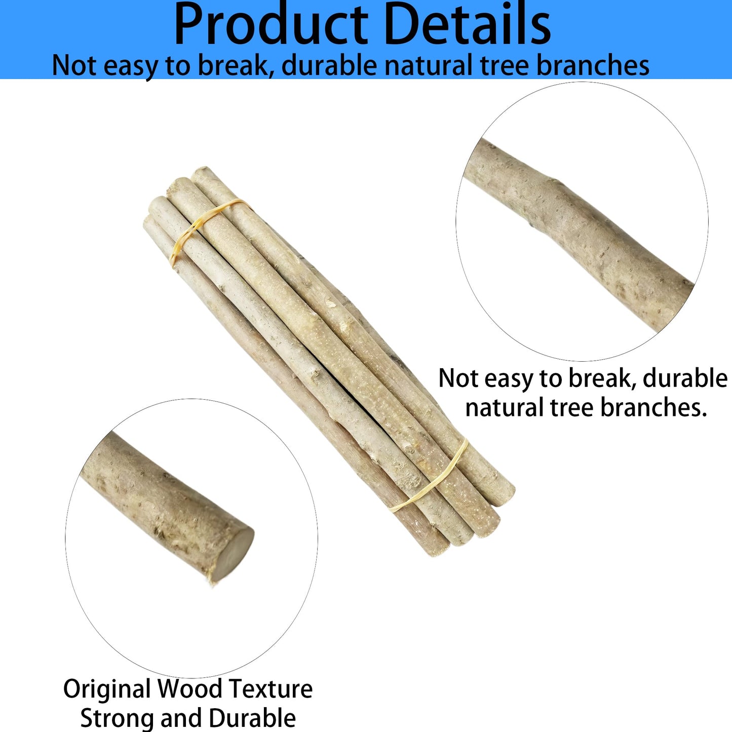 ZCLGOOD 10PCS 8 Inch Natural Wood Log Sticks 0.67”-1.12" Diameter Twigs, Wood Log Craft Sticks for DIY Rustic Home Decor School Projects Photo Props Festival Crafting Supplies
