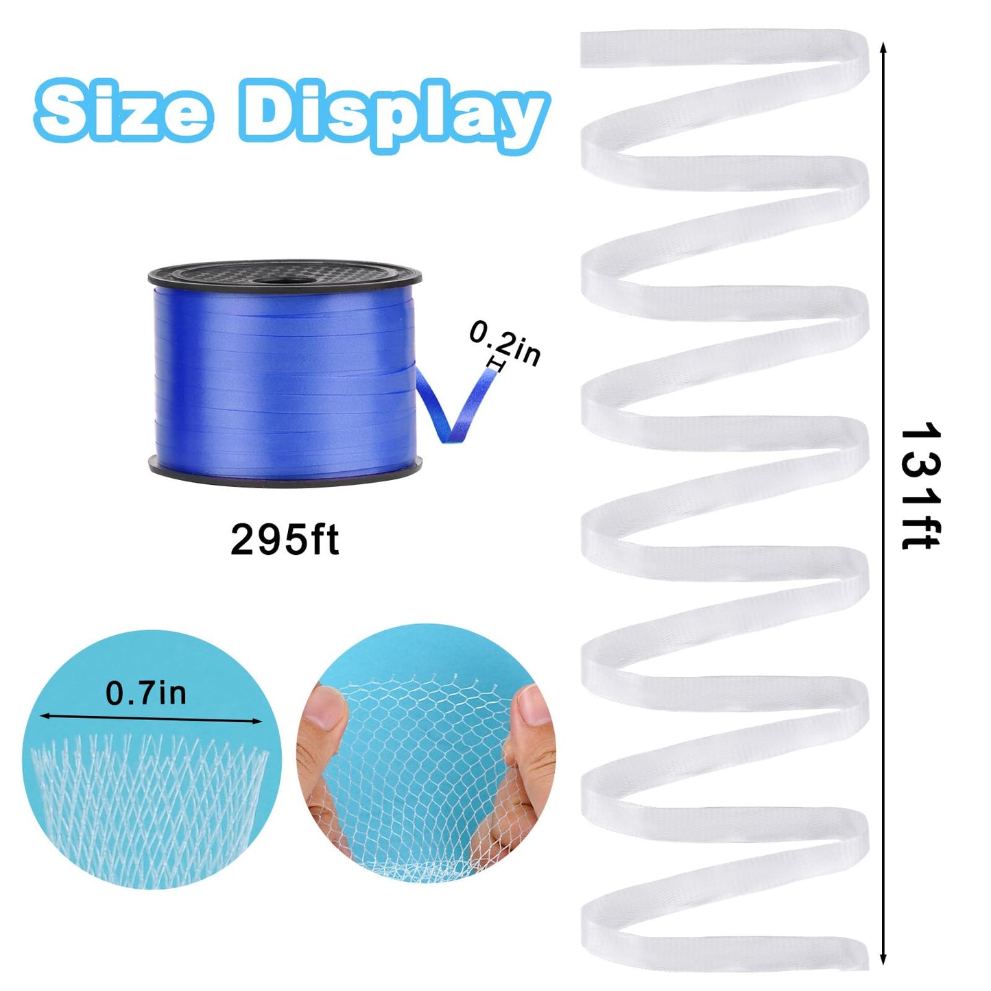 Sucrain 131 FT 2026 Graduation Candy Lei Netting Tubing,1 Roll Clear Graduation DIY Hawaiian Lei Mesh Bags with 3 Colors Ribbon Making Kit for Graduation Party Lei Kit DIY Wreaths Wedding Supplies