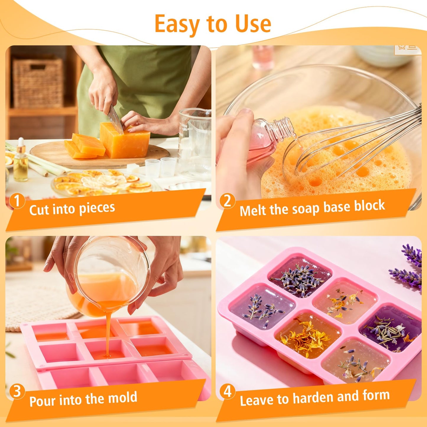 SUPERSUN 2lb Honey Soap Base for Soap Making Supplies,Moisturizing Melt and Pour Sope Base for DIY Handmade,All Natural and Gentle on Skin,Organic Soap Making Kit for Adults,Easy to Cut