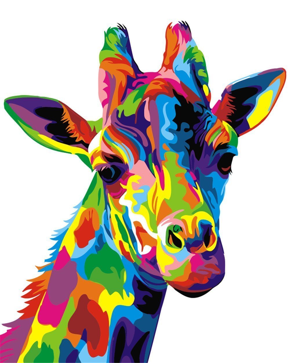 Komking Giraffe Paint by Numbers Kits for Kids & Adult, Kids Paint by Number Kits Canvas Painting by Numbers, Colorful Giraffe 16x20inch Without Frame