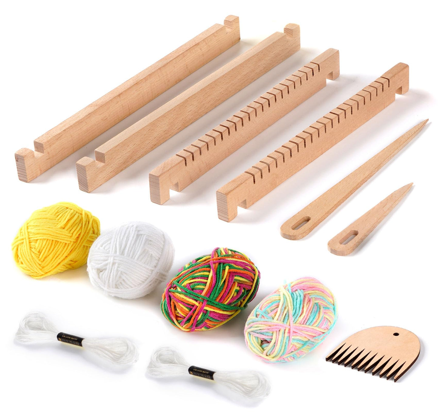 adorbox Weaving Loom, Wooden Weaving Loom for Kids Adults, 9x11inch Handmade Knitting Loom for Beginners Adults Kids with Yarn Rods Combs Shuttles Rubber Bands and Instructions