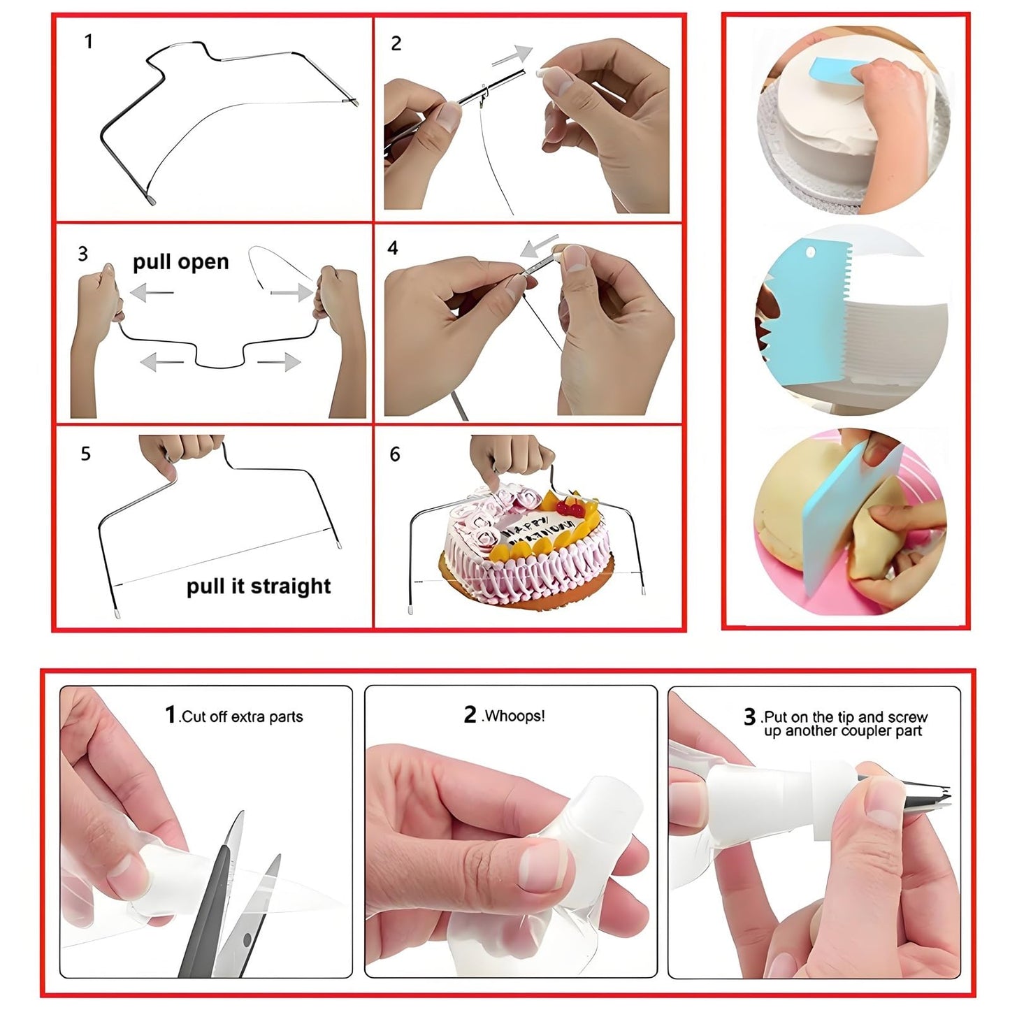 ANSLYQA Cake Decorating Kit, 340 Pcs with Cake Turntable, Leveler, 55 Numbered Icing+Skirt Tips, 2 Spatulas, 3 Scrapers, 2 Couplers, 100 Pastry Bags, 100 Cupcake Liners & More Baking Tools, (Blue)