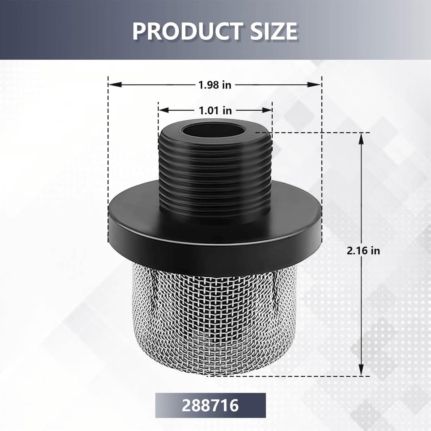 6 Pack 288716 3/4" Inlet Suction Strainers Filters for Graco Airless Paint Sprayer X7/LTS17,X5/LTS15, ProX9/ProX19,ProX7/ProX17, ProX17/ProLTS 170 and More Replaces 288716, 243-082,243082, 195697