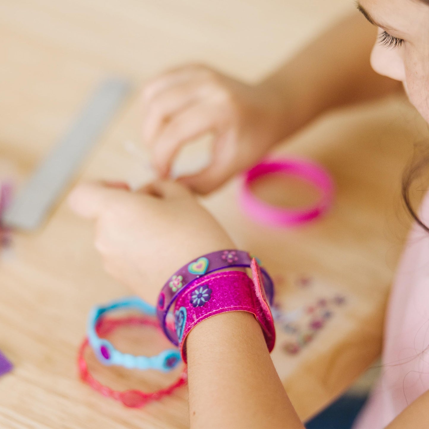 Melissa & Doug Design-Your-Own Jewelry-Making Kits - Bangles, Headbands, and Bracelets DIY Jewelry, Decorate with Stickers, Bracelet and Headband Crafting Set for Kids Ages 4+
