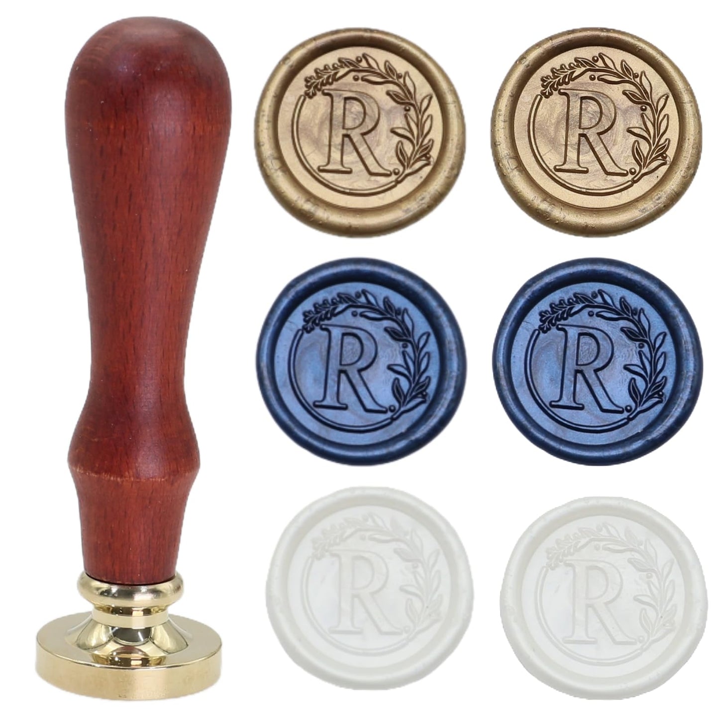 732 Pcs Sealing Wax Stamp Kit with Electric Wax Seal Warmer, Initial Alphabet R Seal Stamp, Waxseal Beads, Spoon, Letter Sealingwax Stamp Kit (R)