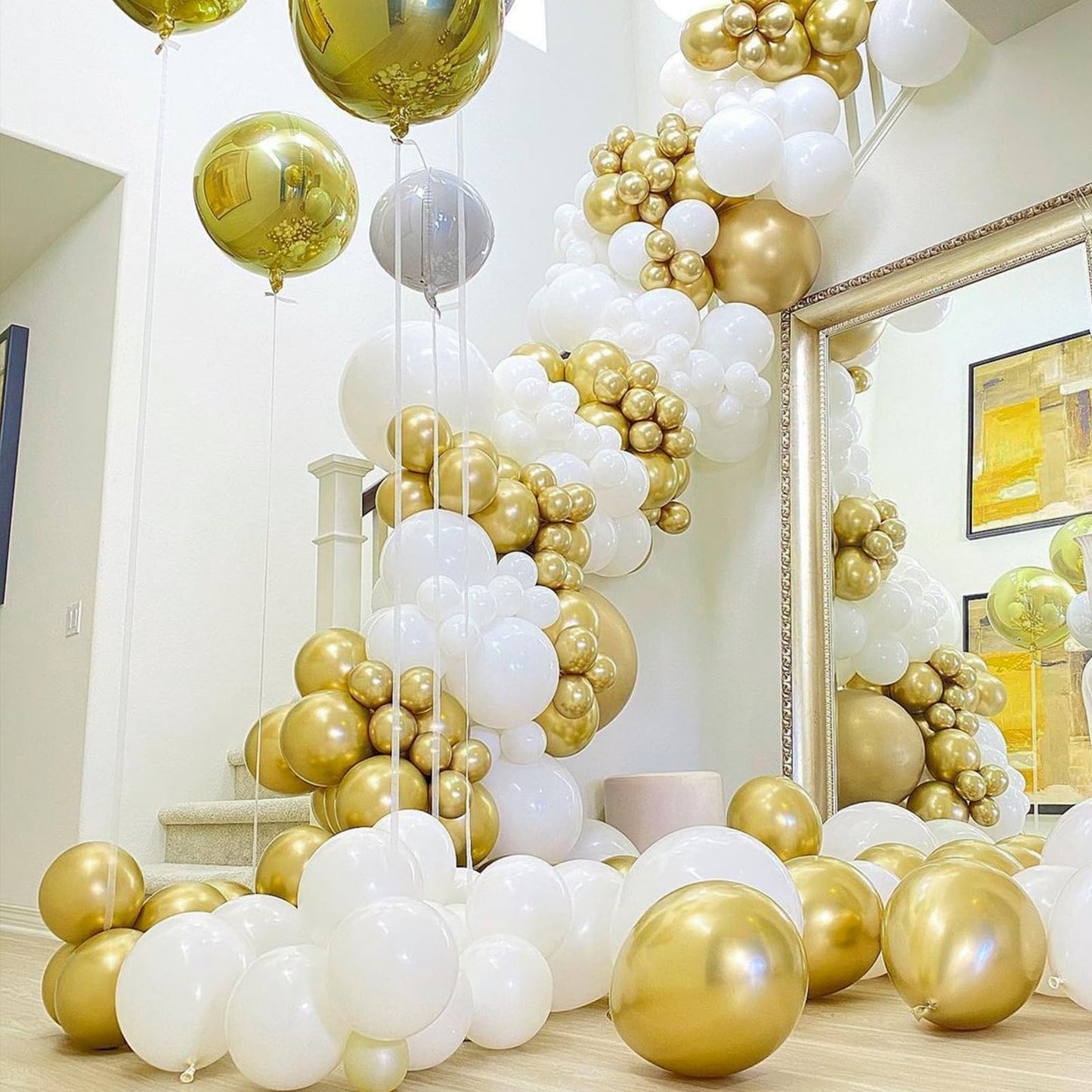 PartyWoo Gold Balloons 127pcs Different Sizes of 36 18 12 10 5 Inch Gold Balloon Arch Kit Garland for Graduation Birthday Wedding Anniversary Baby Shower Retirement Casino Party Decorations Gold-G101