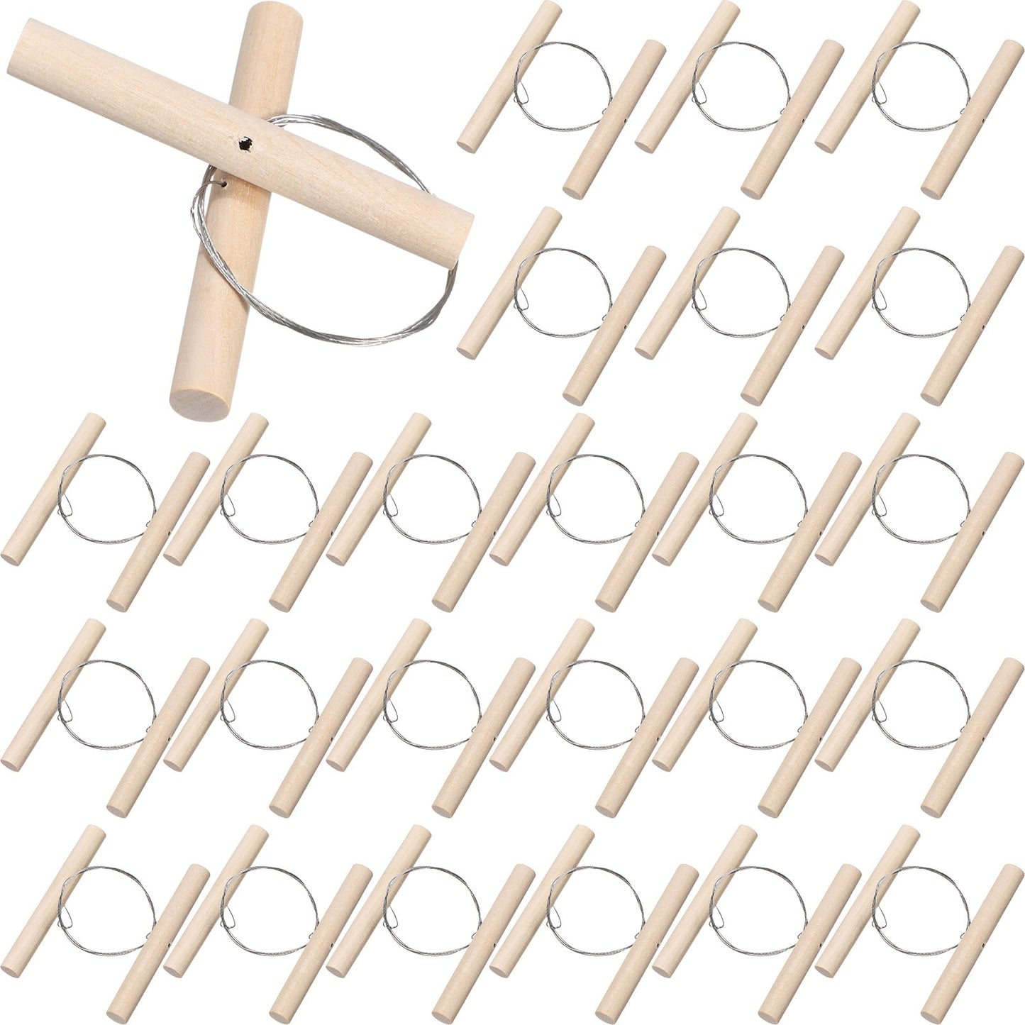 Yalikop 30 Pcs Wire Clay Cutter with Wood Handle Easy to Use Steel Wire Cutting Tools Cheese Dough Cutting Pottery Tools for Mud Line Pottery Clay Ceramic Art Sculpture Carving Tool Supplies