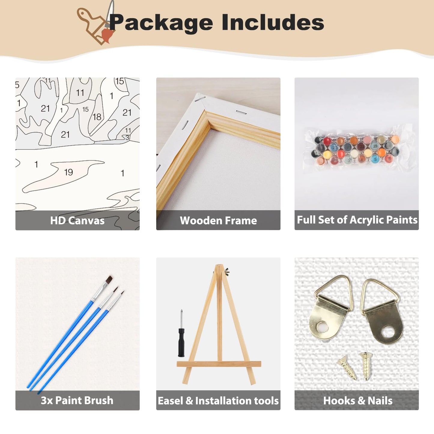 EOBROMD Framed Paint by Numbers Kits for Adults - Wooden Easel, Japanese scenery DIY Painting Kits for Adults Beginner, Painting on Stretched Canvas Oil Paint by Numbers for Home Decor Gift 10x14 Inch
