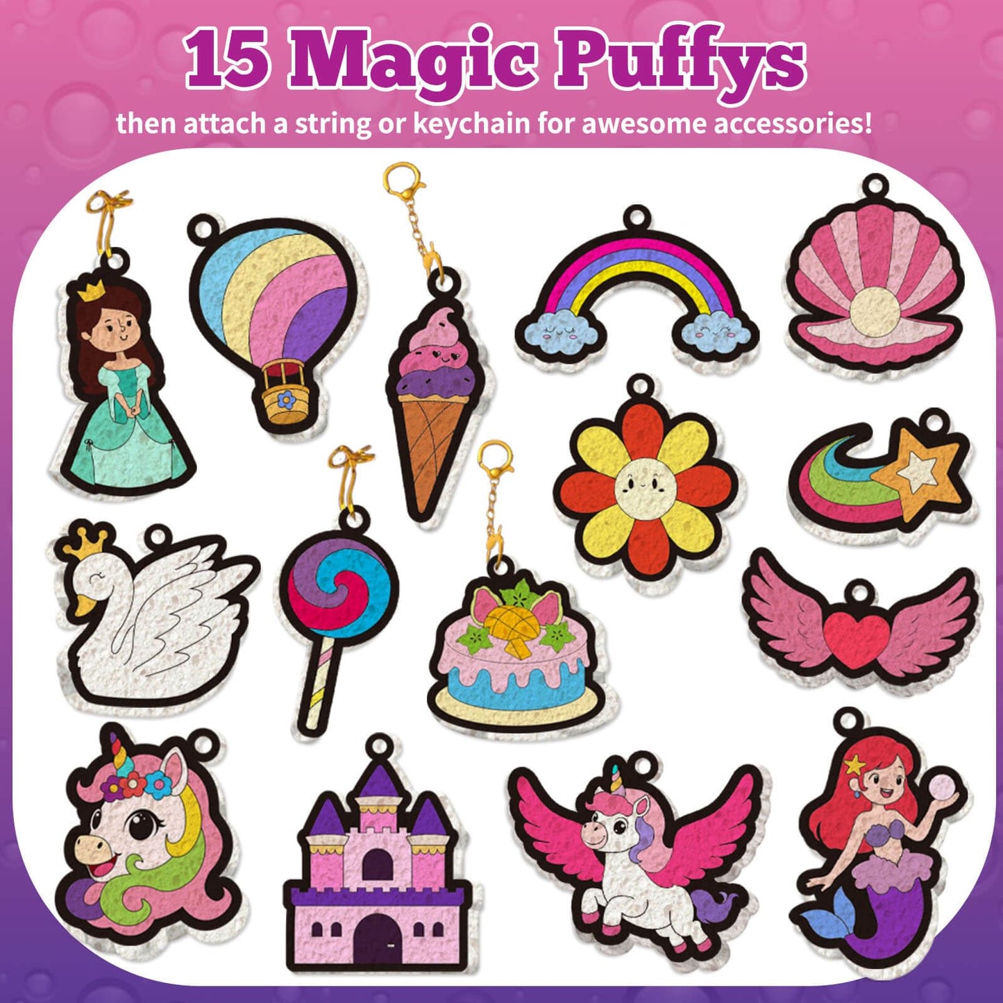 Dolanus Arts and Crafts Kits -3D Art Puffs Sponge Magic Painting, Birthday Gift for 4 5 6 7 8 9 Year Old Girl, Toys for Girls Ages 4-10, DIY Color & Inflate Activity, Travel & Creative Gifts