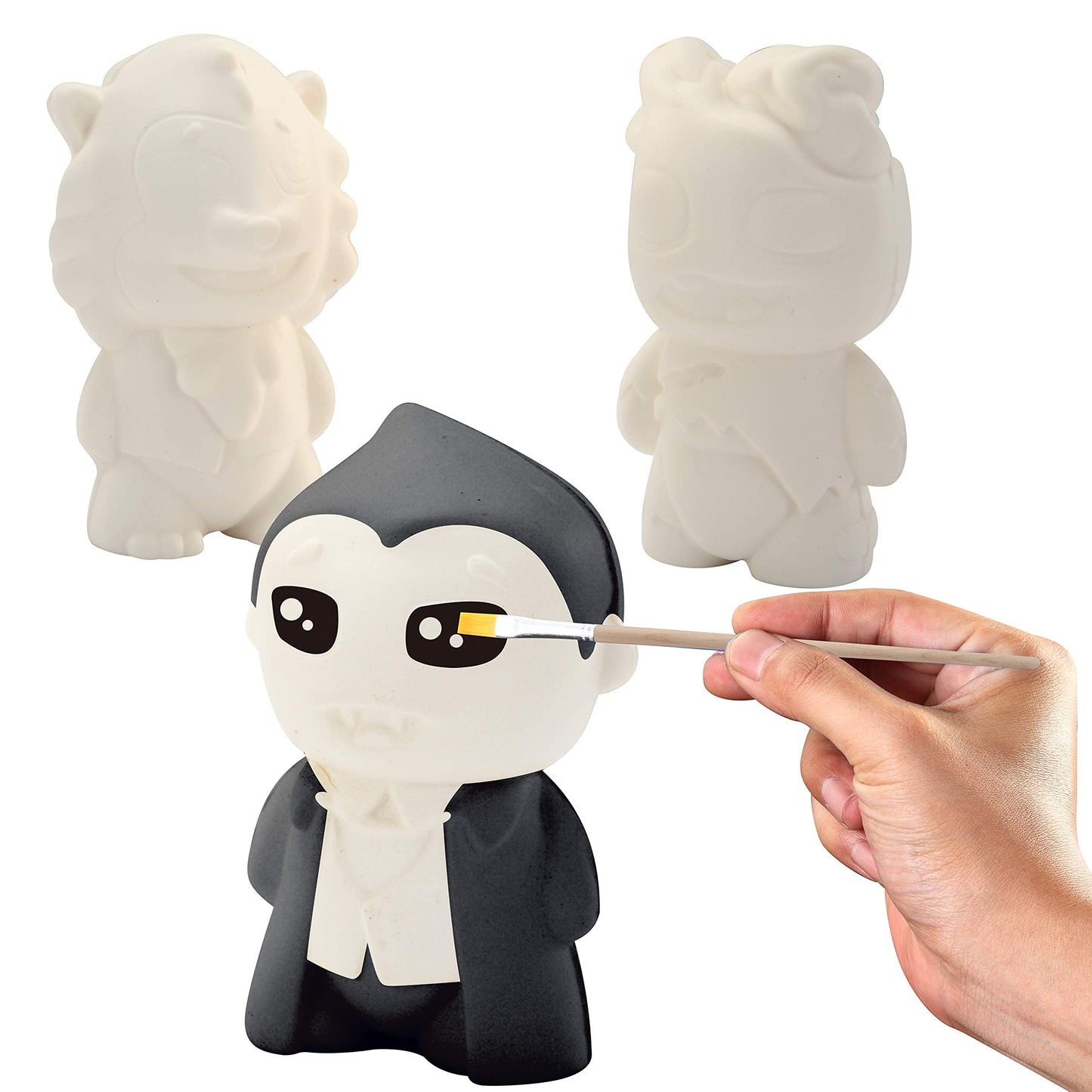 JOYIN Halloween Squishy Toys Coloring Craft Kit with 6 Different Characters, 6 Colors Paints, and 3 Paintbrushes, Art Craft Painting Kit DIY Set Halloween Party Games for Kids Activities Party Favors