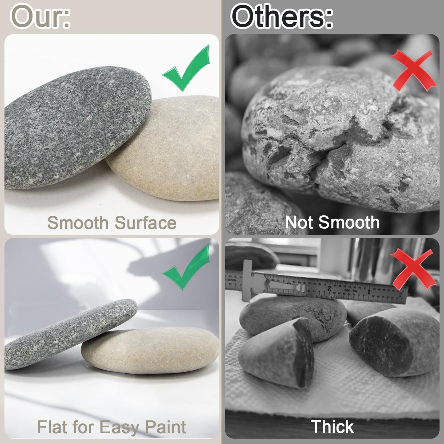 Markdang Rocks for Painting 30-35 Pcs 3-5” Large River Rocks for Paint Rock Natural Flat & Smooth Stones for Painting for Kids & Adult Craft Gift