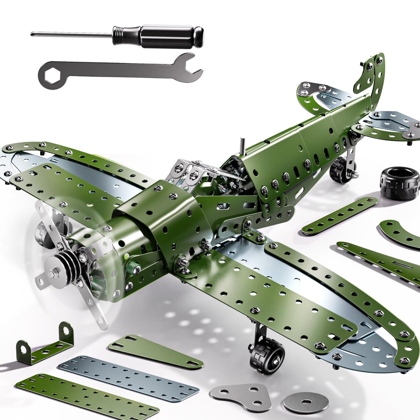XINNOVEL Metal Model Airplane Kits - STEM Projects for Kids Ages 8-12, Assembly Educational Building Toys Model Aircraft Metal for Kids Boys Girls 8 9 10 11 12 Years Old