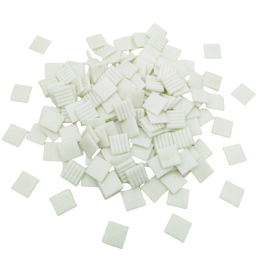 1.1LB Quartz Mosaic Tiles, 3/4" Multi Color Mosaic Pieces Stones for DIY Mosaic Making Craft Hobby Arts Home Wall Decoration (White)