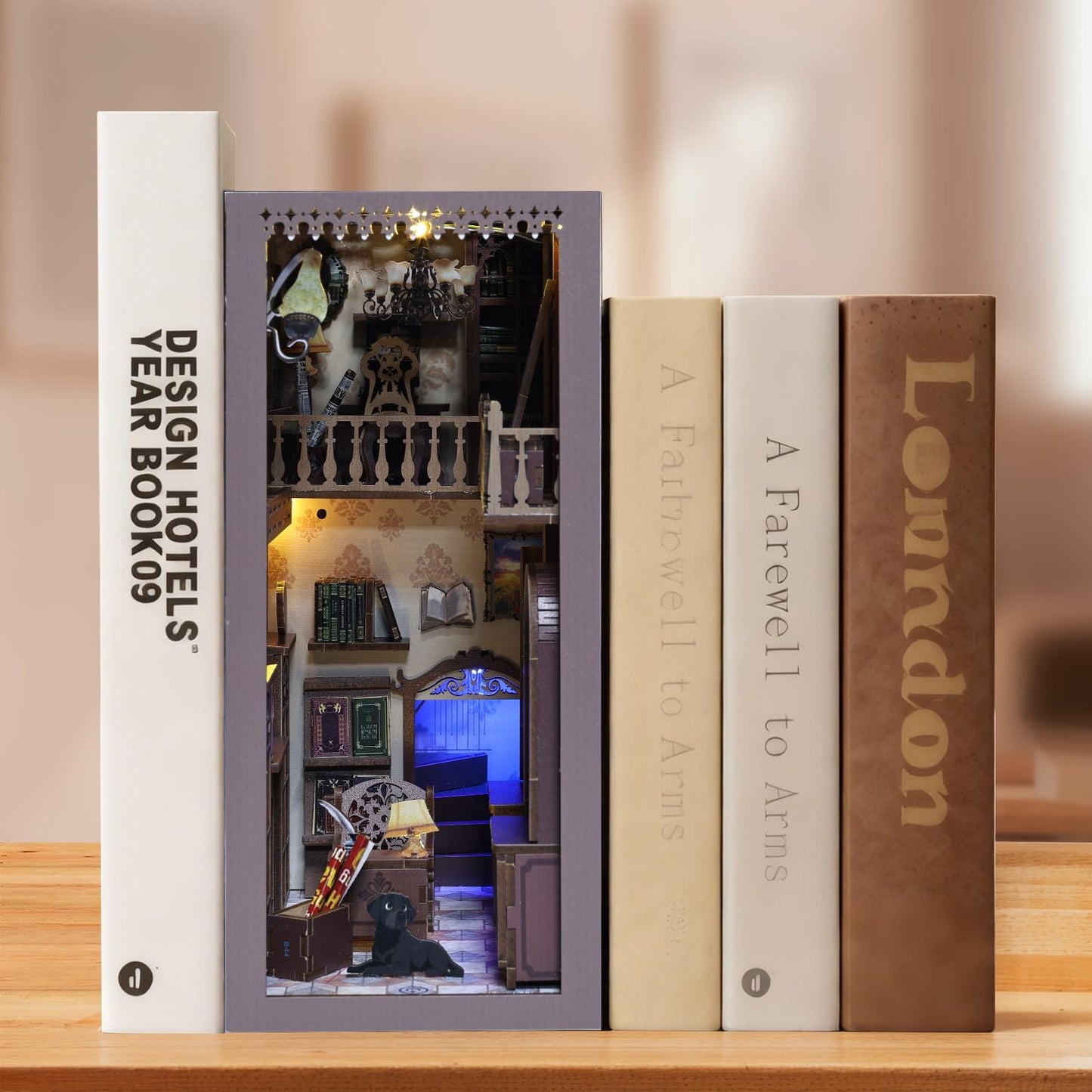 Timeless Bookshop Book Nook Kit with Silicon Liquid Glue - DIY Miniature House Kit for Adults, Teens and Beginners, Dollhouse Booknook Library Tiny House Bookshelf Decor 3D Wooden Puzzle