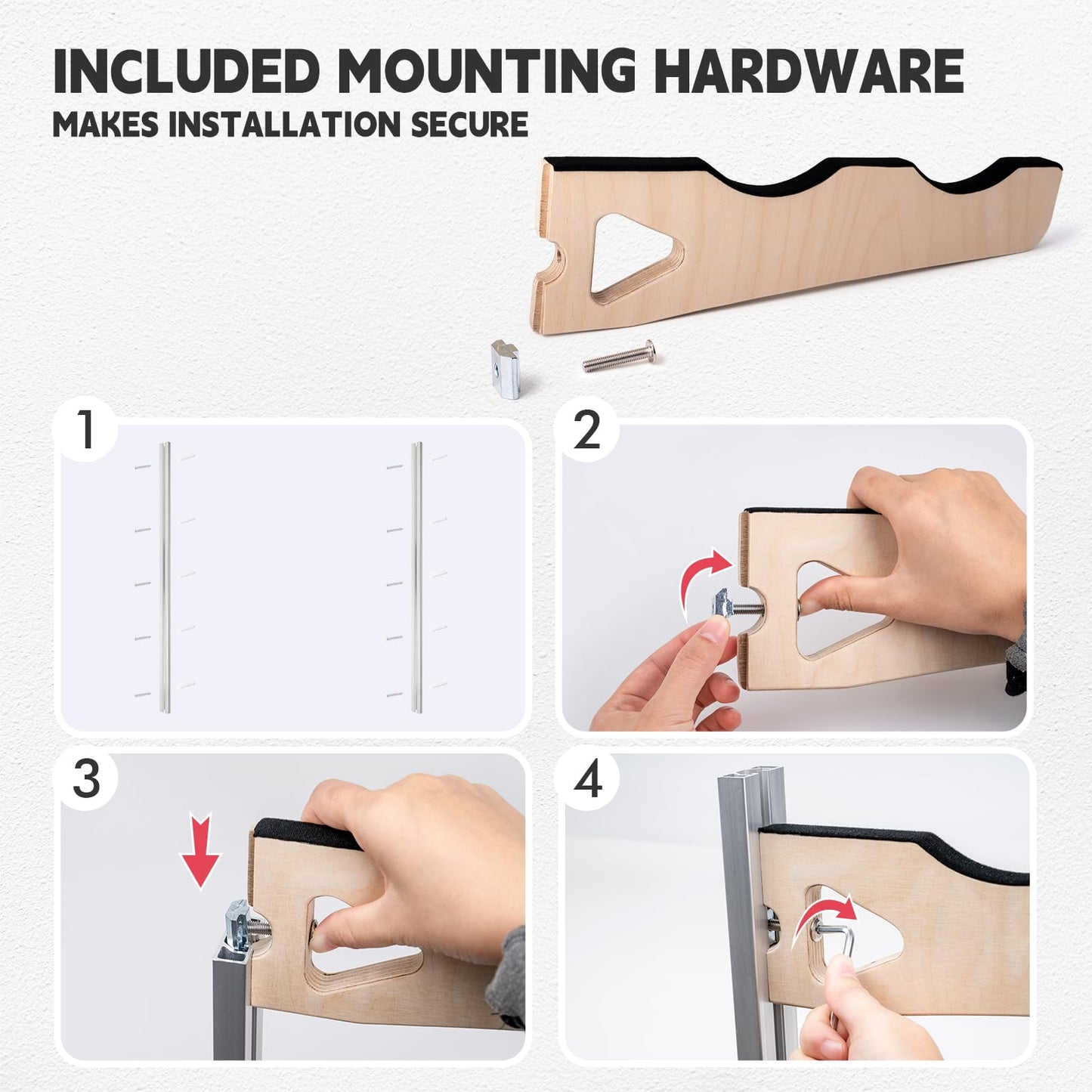 FOSHIO Wood Vinlyl Roll Holder Storage for up to 12 Rolls of Vinyl, Heavy-Duty Aluminum Rack with Mounting Hardware Wall Mounted for Vinyl, Transfer Paper Tape, Wallpaper, Window Film, Wallpapper