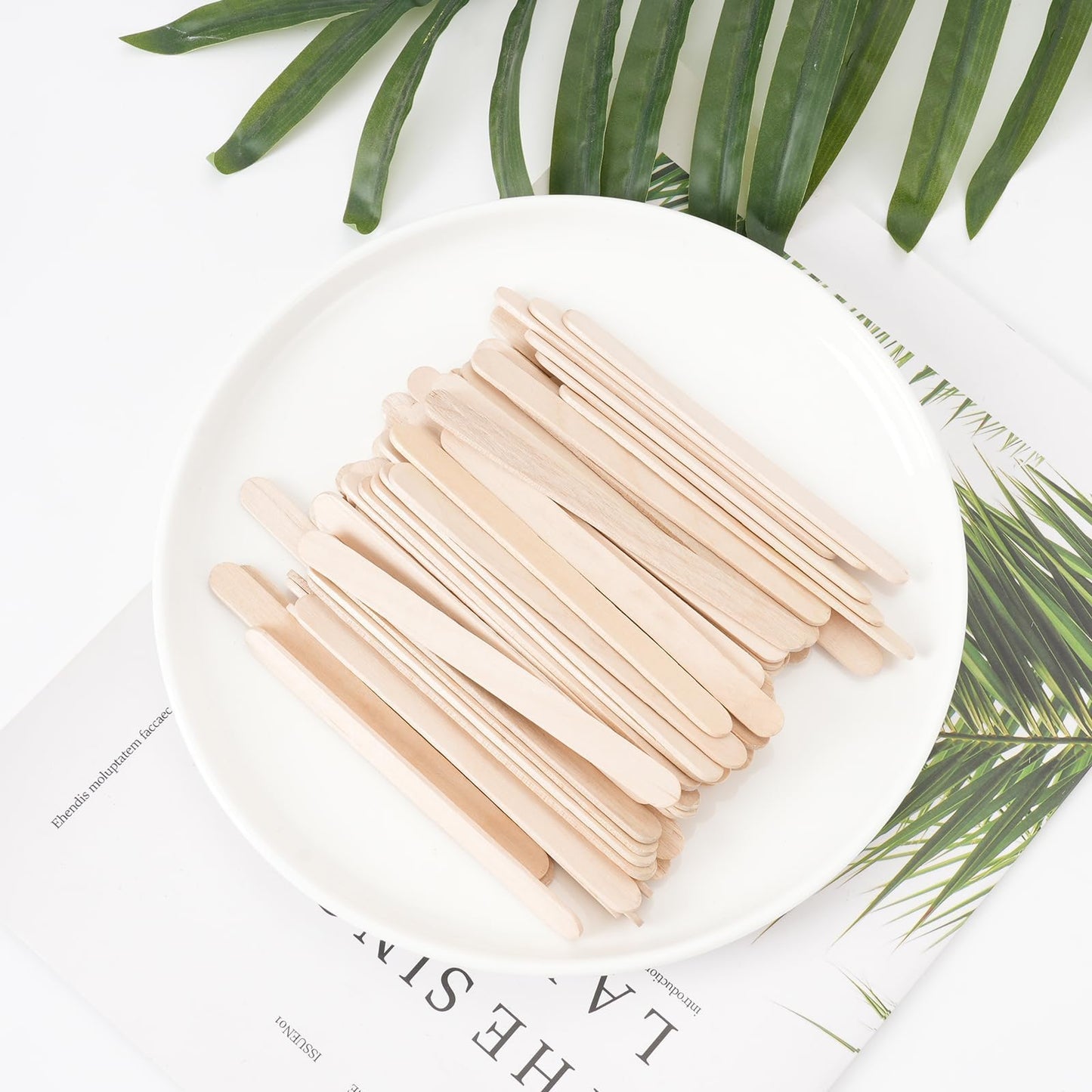 VEIDIA 2000 Pcs 4.5" Wooden Craft Sticks, Ice Cream Sticks,Natural Wood Popsicle Stick for Waxing, DIY Wood Crafts, Hair Removal and Waxing Supplies, Paint Stirrer, Art Projects and Ice Pop Sticks