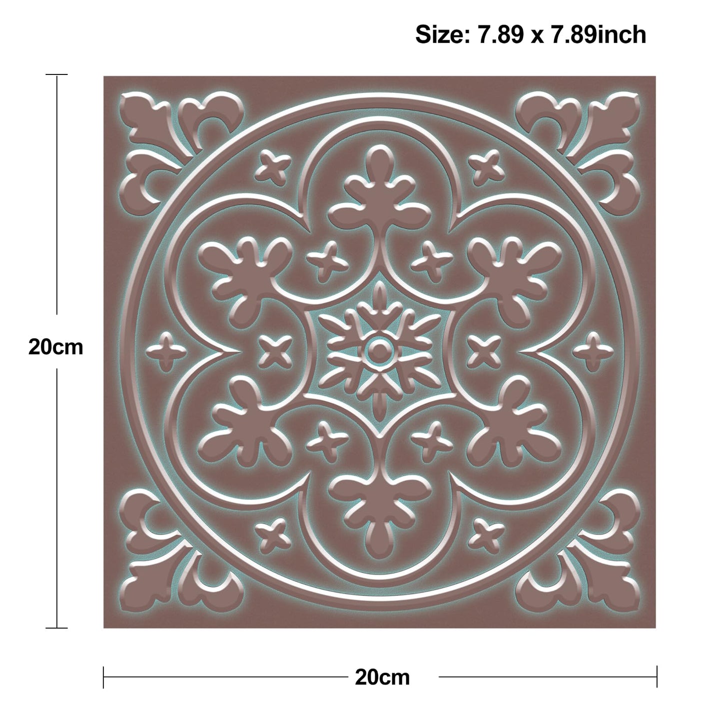 Peel and Stick Wall Tile Stickers Backsplash for Kitchen/Living Room/Bathroom in Metalic Design, 8x8 inch Pack of 10 Self Stick Paper Wall Tile Stickers for Your Home and DIY Projects (Bronzen)