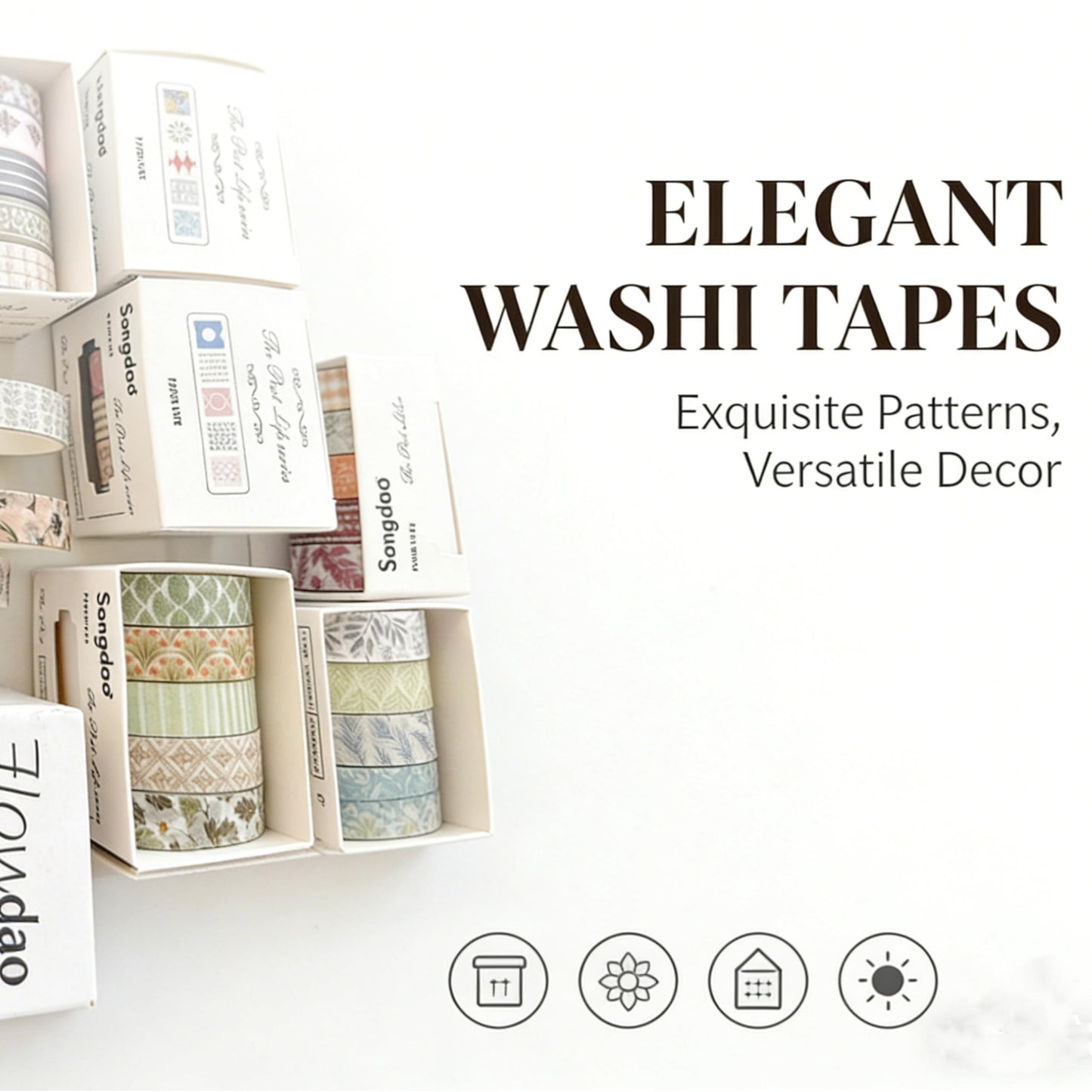 LXFNDZW Washi Tape Set Arts & Crafts Tape Multipack Decorative Book Washi Tape for DIY Arts, Crafts, Journals, Planners, Scrapbooking & Gift Wrapping