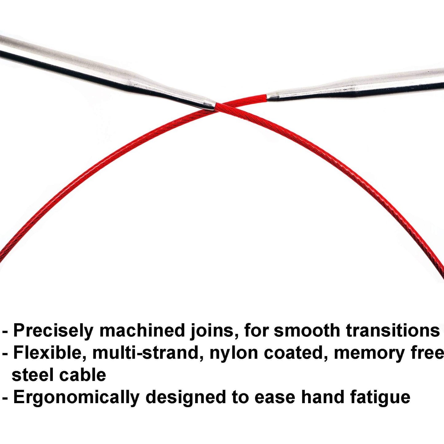 ChiaoGoo Red Lace 40 inch (102cm) Circular Knitting Needles US Size 2 (2.75mm) Stainless Steel 7040-2 with Stitch Holder