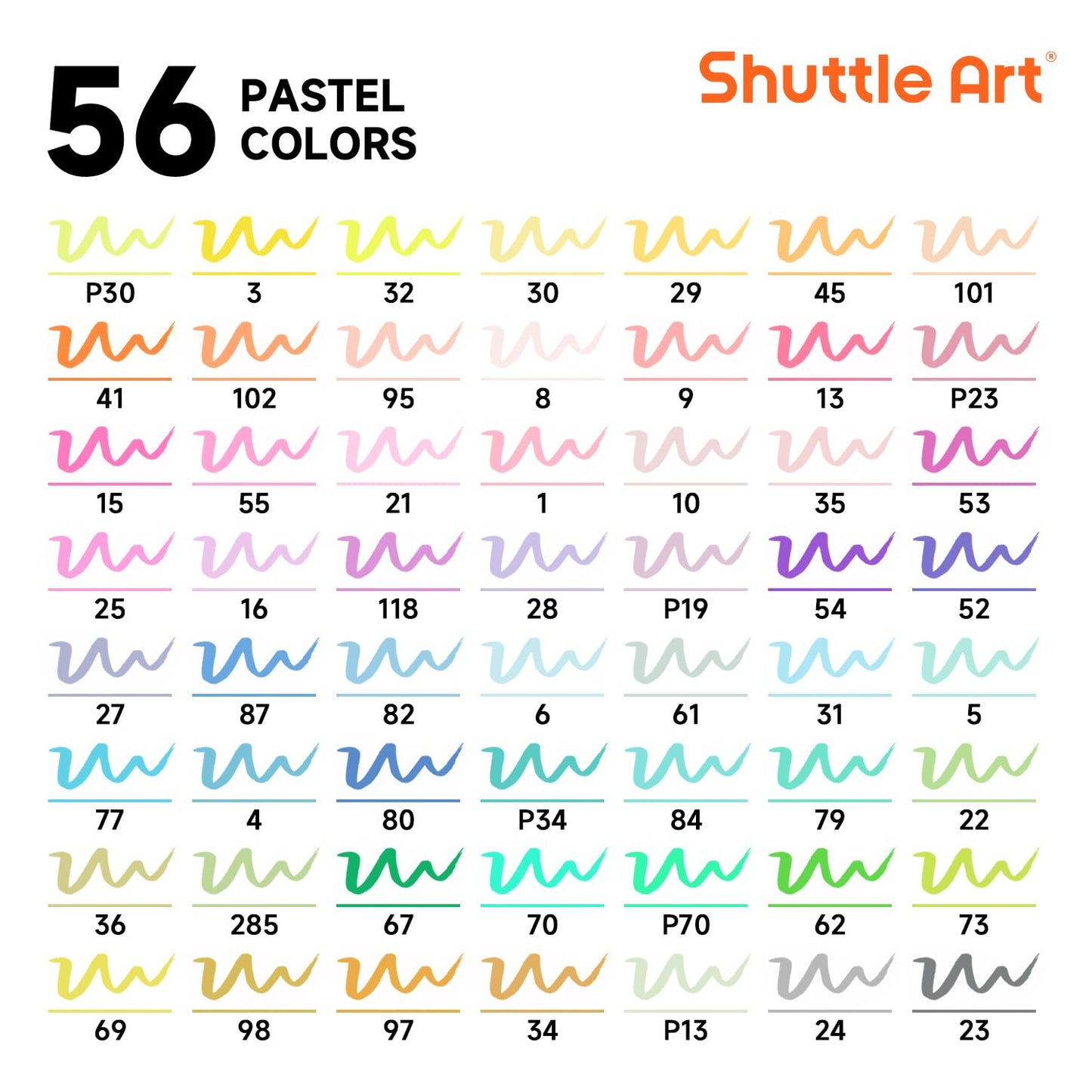 Shuttle Art Pastel Brush Pens, 56 Pastel Colouring Pens, Dual Tip Brush Markers with Fineliner Tip, Drawing Felt Tip Pens for Adults Colouring Books, Painting Sketching Calligraphy and Journaling