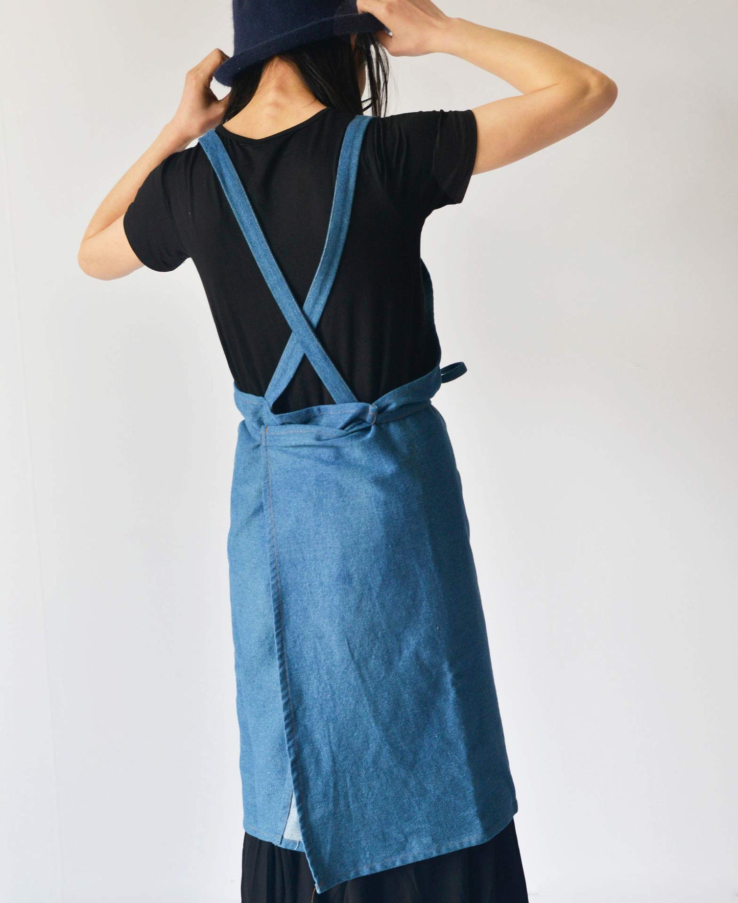 Gautsa Denim Matching Apron for Kids and Adults, Children Age 3-7 8-12, Cooking Gardening Painting BBQ (blue, kid S(age 3-7))