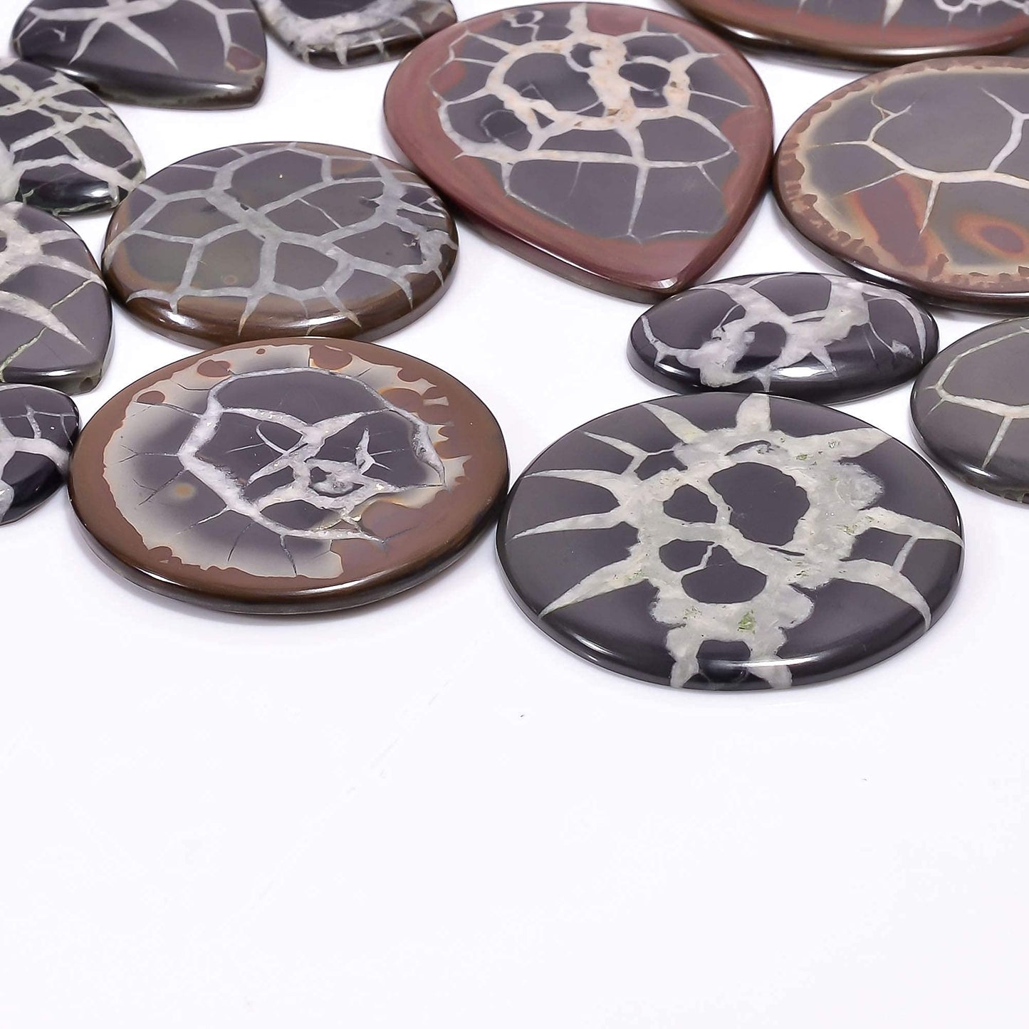 GEMKORA™ 100 carats Natural Mud Fossil Septarian Gemstone Cabochons Wholesale Lot, Jewelry Making Loose Gemstones Supply, Minreal, DIY, Wire Wrapping, Healing Crystals, Bulk Gemstone Deal 3 to 4pcs
