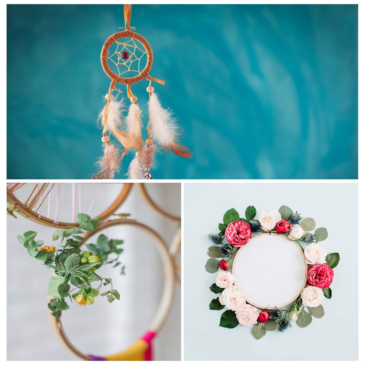 Sherbo 3 Inch Embroidery Hoop - Set of 3 Small Embroidery Hoop Made of Beech Wood, Perfect for Cross Stitch Hoop Designs & Wooden Rings Crafts