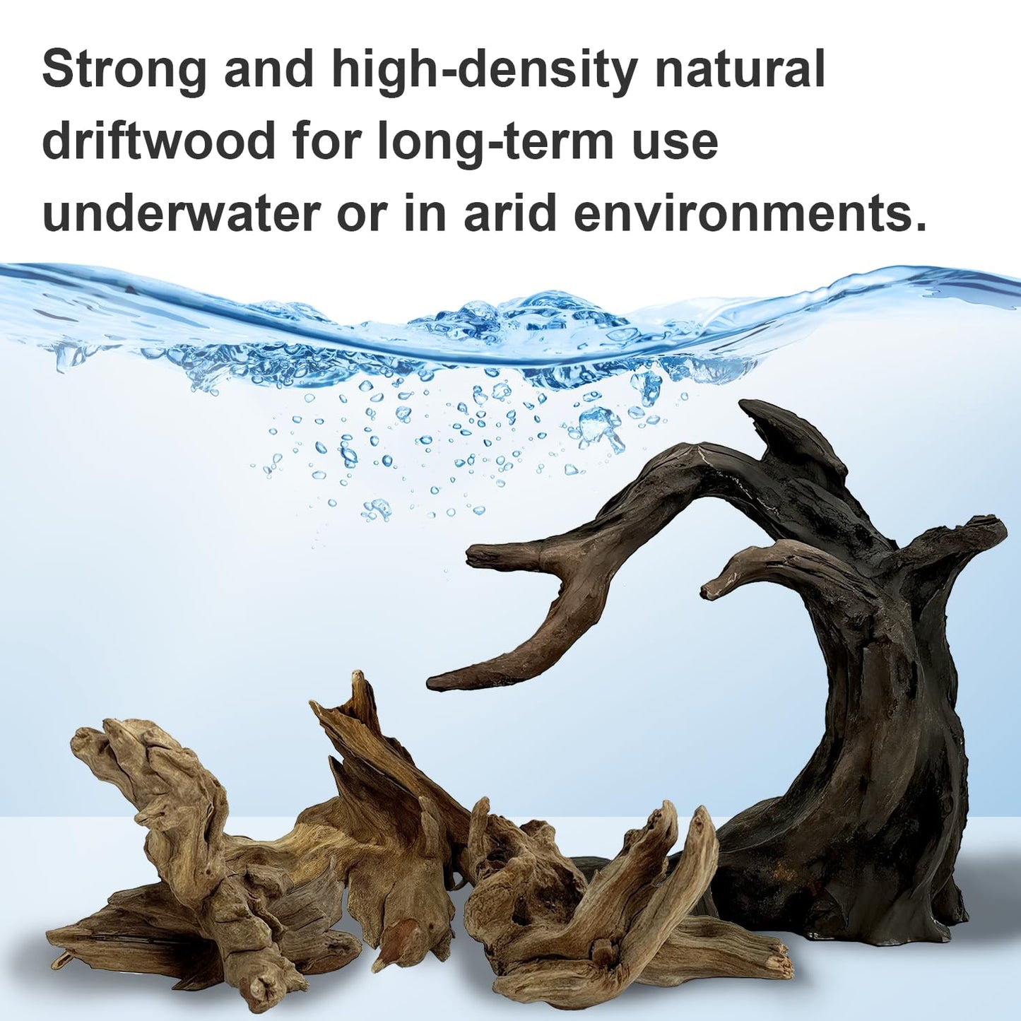 Obantrsz Aquarium Driftwood Decor Set - 1 Anubias Resin Model & 3Pcs Small Natural Driftwood 2-4 inch for Aquascaping, Fish Tank Landscape Design