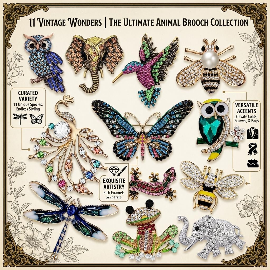 12 Pcs Brooches and Pins for Women Bulk Set Rhinestone Broches Pin Crystal Vintage Brooch Retro Pin Broches Para Ropa De Mujer Gifts for Women Girls