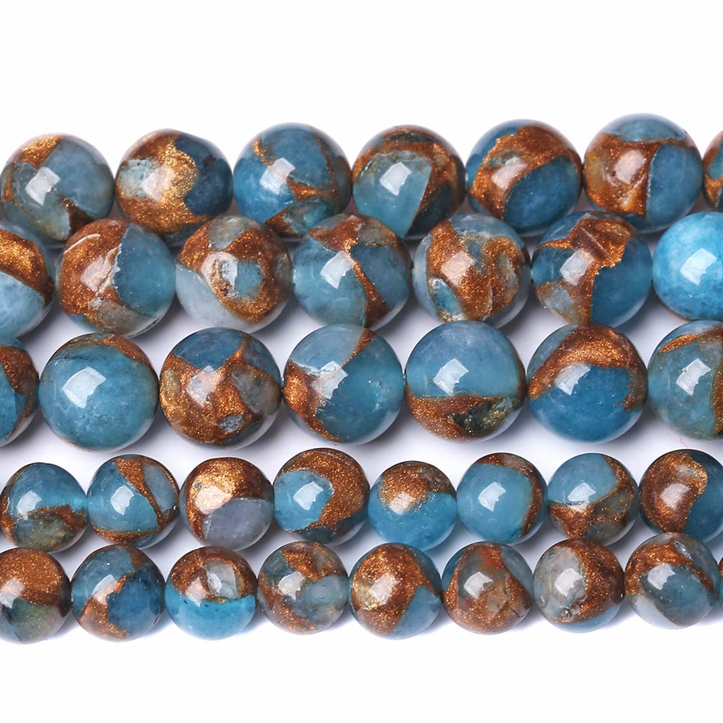 6mm 60pcs Lake Blue Cloisonne Craft Spacer Loose Beads for Jewelry Making DIY Bracelet