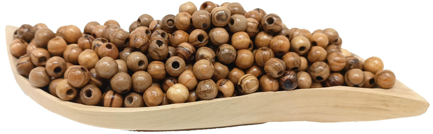 ZULUF 10mm Round Olive Wood Holy Land Brown Beads for Bracelets (60pcs) 10mm Beads for Jewelry Making Rosary Craft Supplies from Bethlehem Israel Palestine with Certificate BEAD009