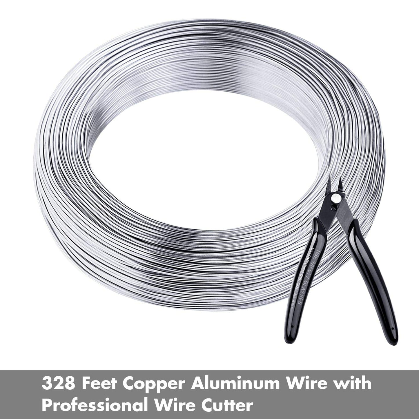 Aluminum Wire, Anezus 18 Gauge 328 FT Metal Wire Bendable Sculpting Aluminum Line 1mm for Crafts Jewelry Making Beading Floral (Silver)