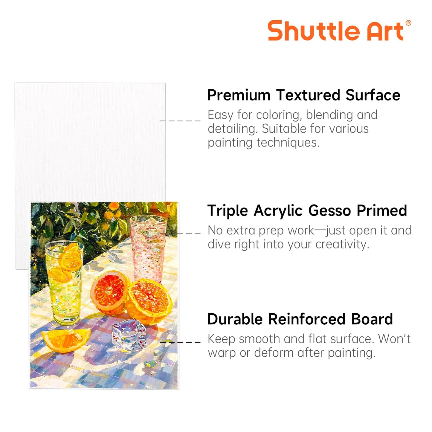 Shuttle Art 36 Pack Canvas for Painting, 5x7 & 8x10 Inch(18 of Each), Primed, 100% Cotton Blank Canvas Boards for Painting, Ideal Art Supplies for Kids Adults Artists Acrylic Oil Painting